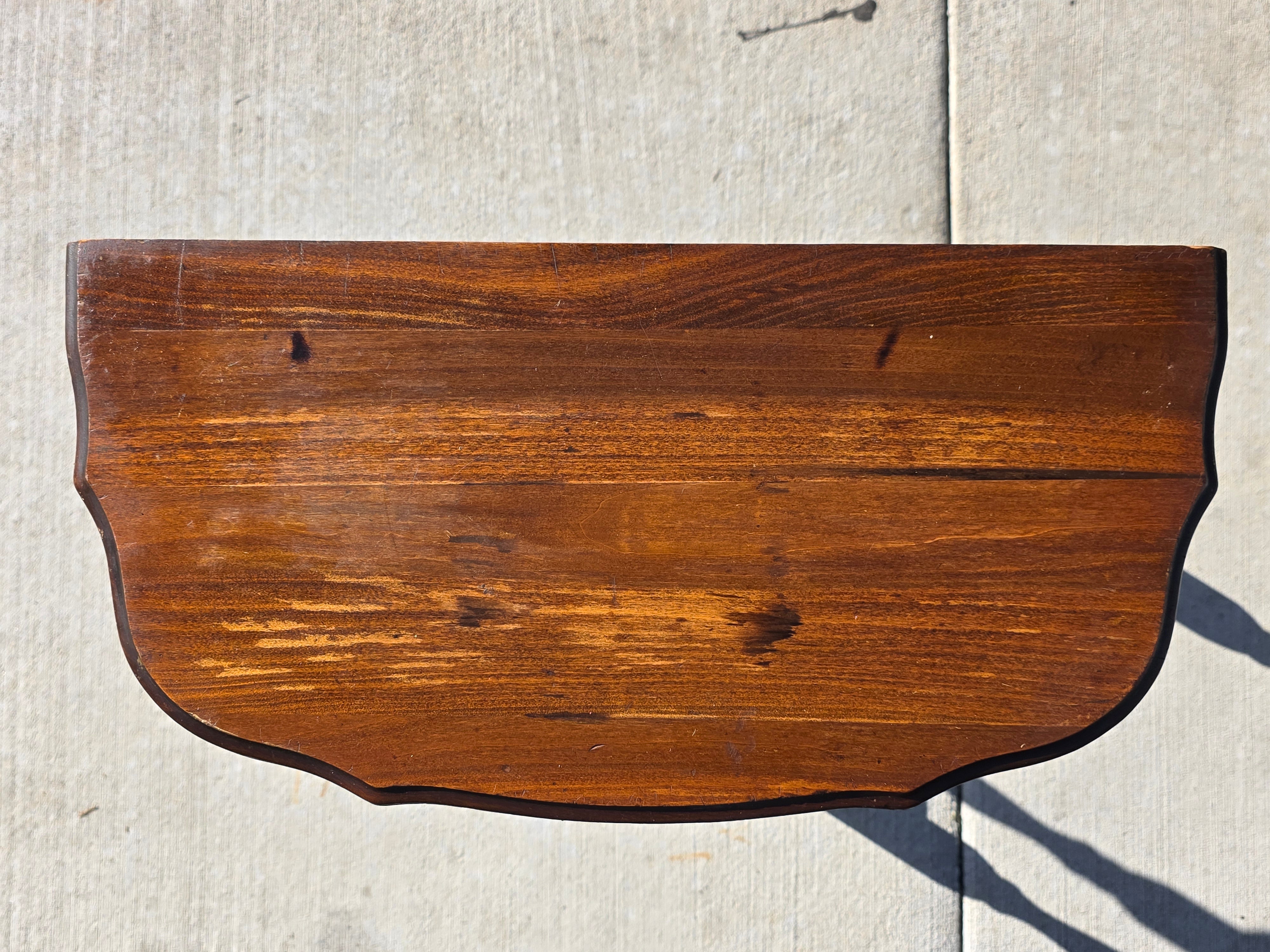 Early 20th Century Antique Half-Moon Console Table / All Slotted Screw Joinery