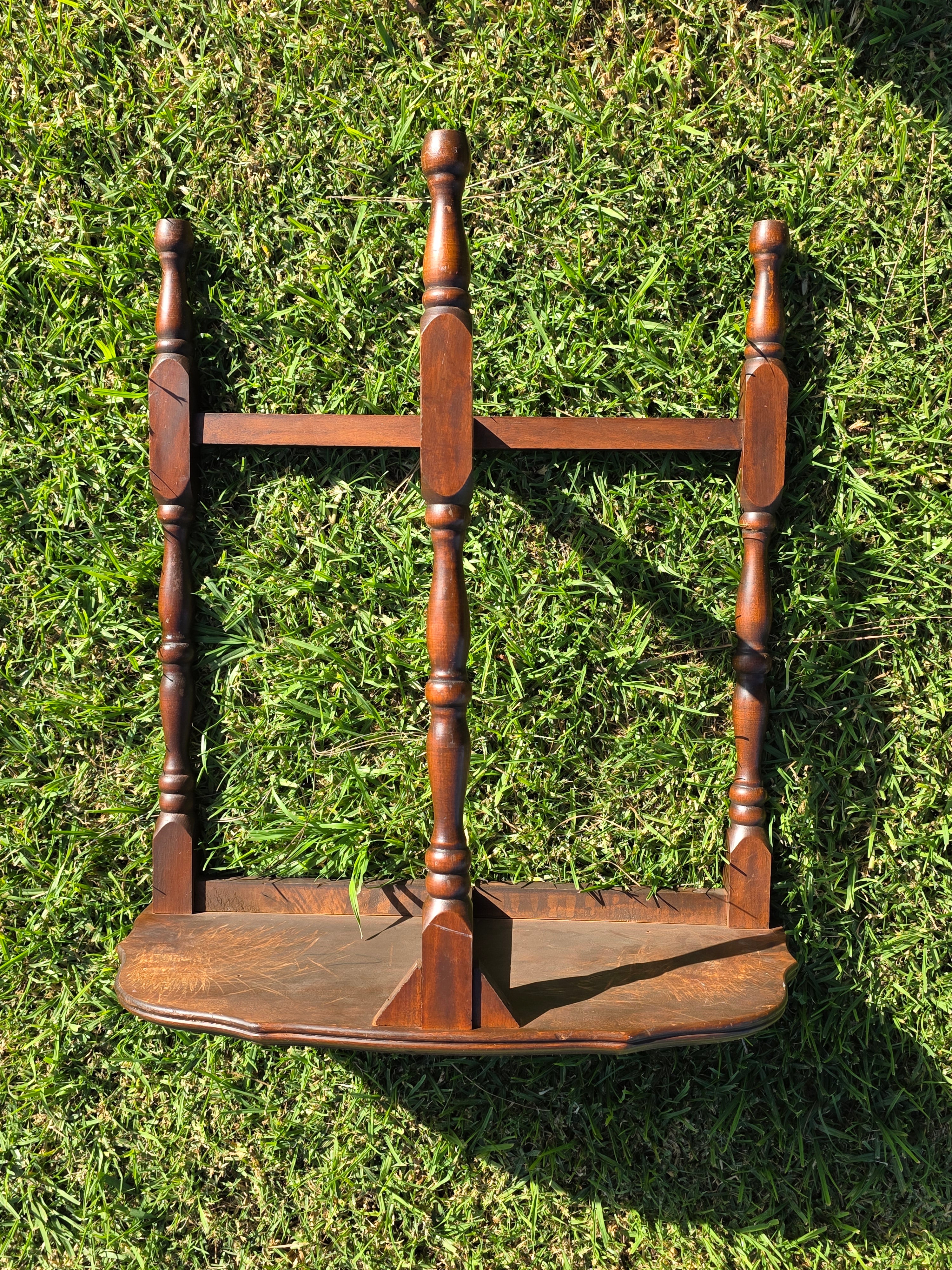 Early 20th Century Antique Half-Moon Console Table / All Slotted Screw Joinery