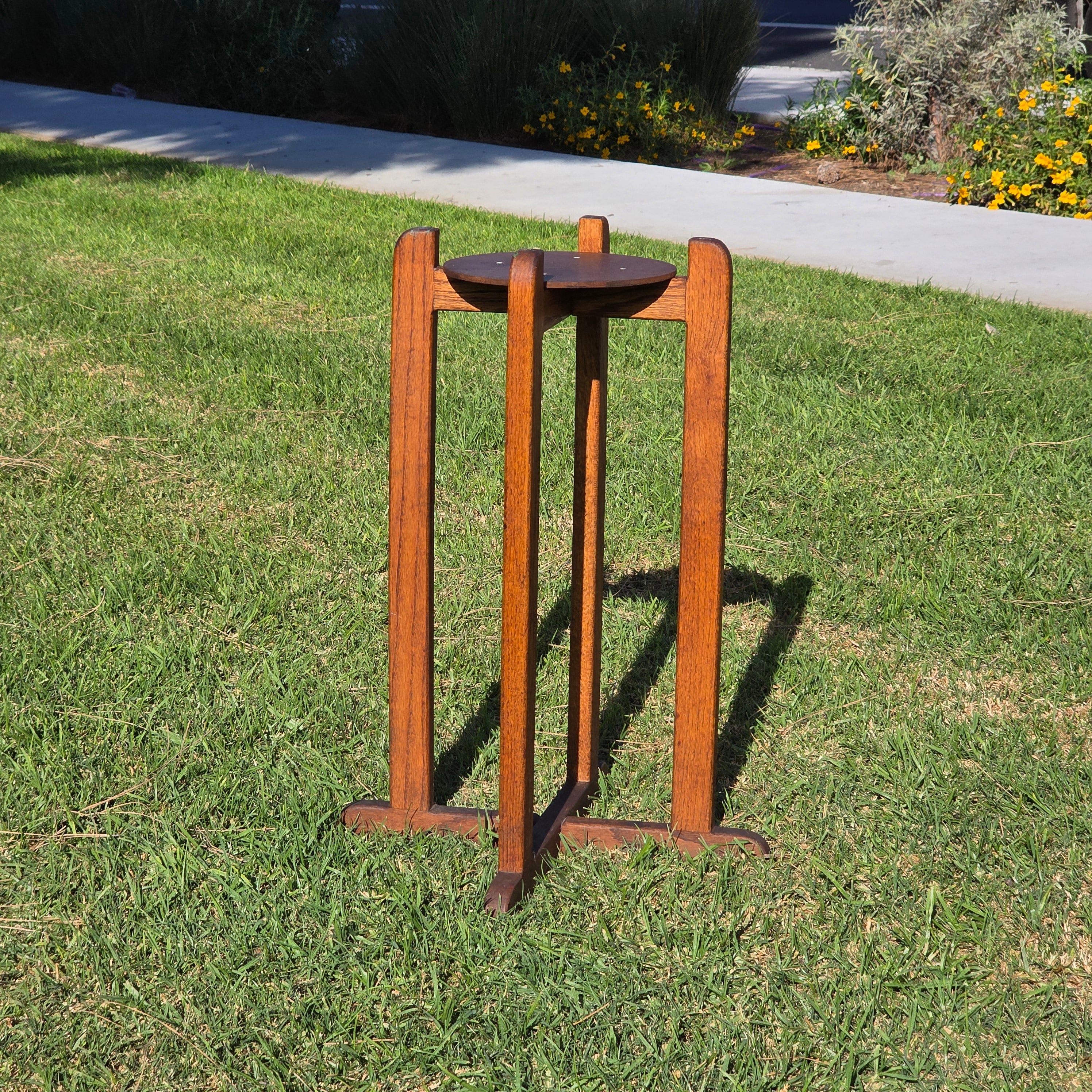 Vintage Wood Water Dispenser Stand for Ceramic Crock / Plant Stand 27"H