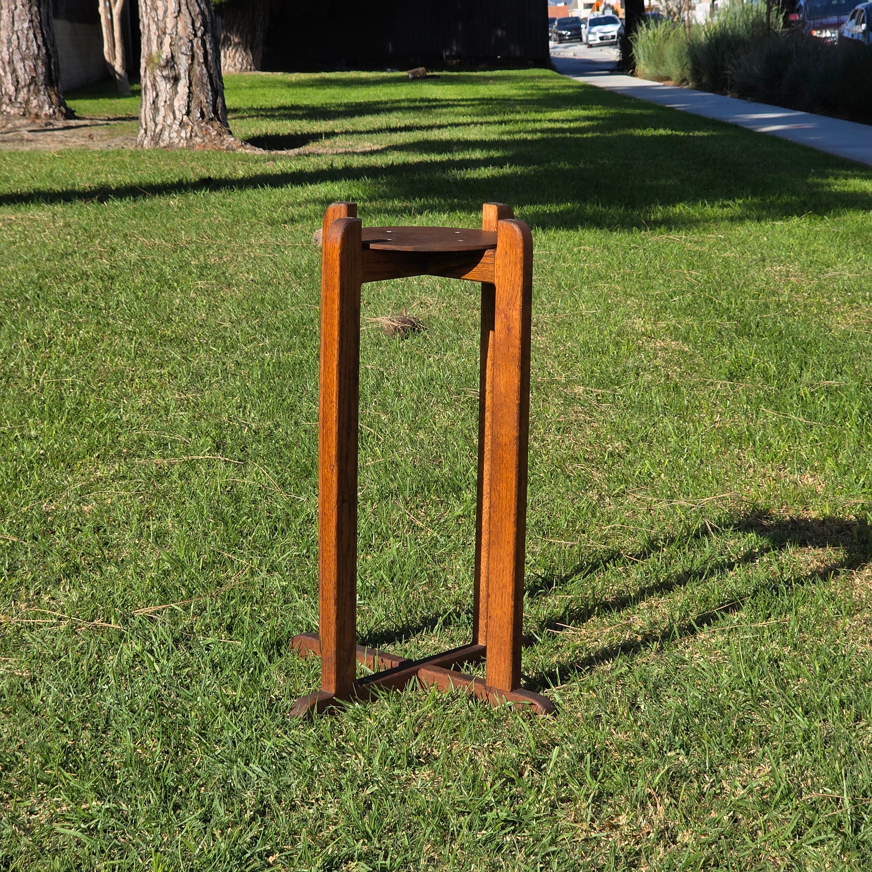 Vintage Wood Water Dispenser Stand for Ceramic Crock / Plant Stand 27"H