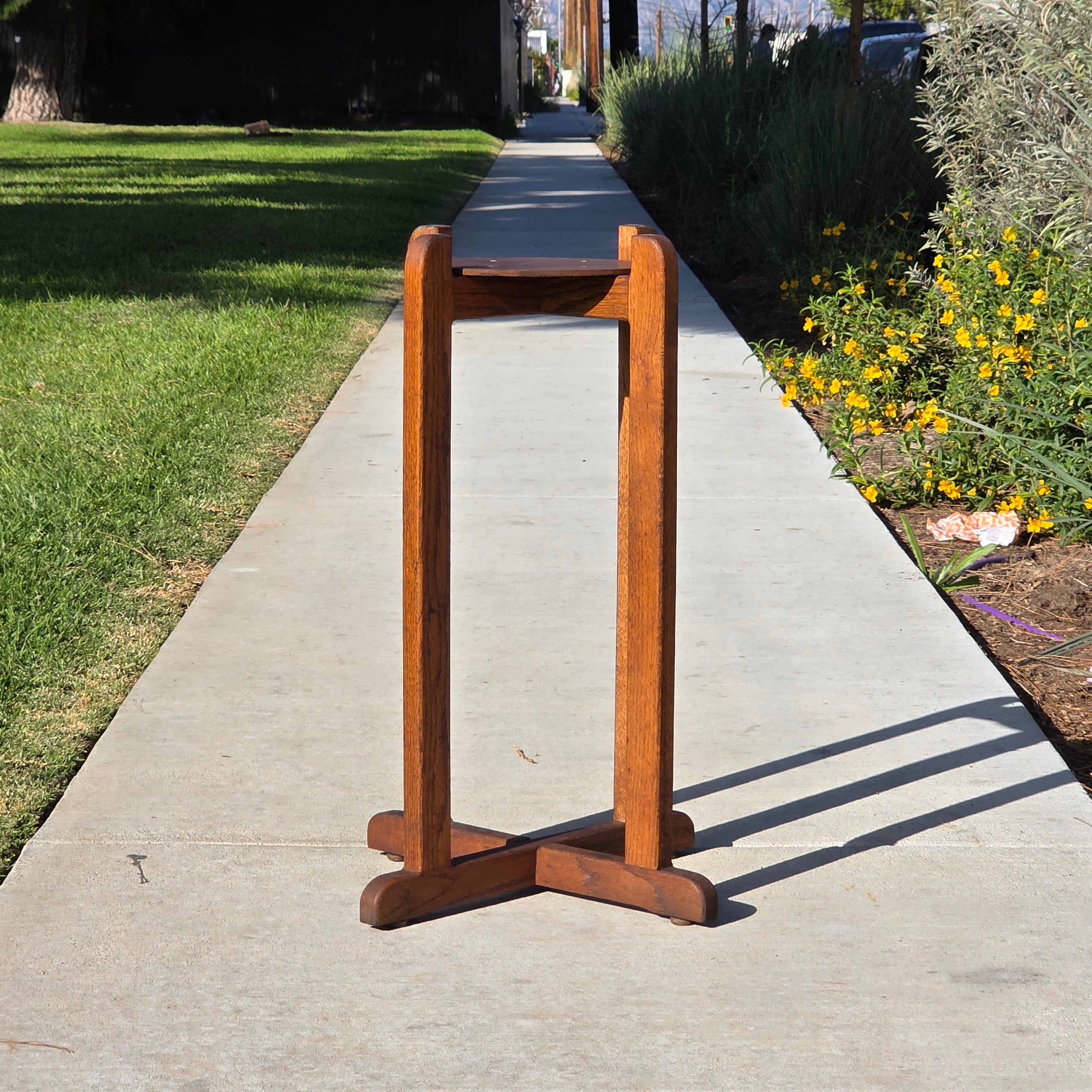 Vintage Wood Water Dispenser Stand for Ceramic Crock / Plant Stand 27"H