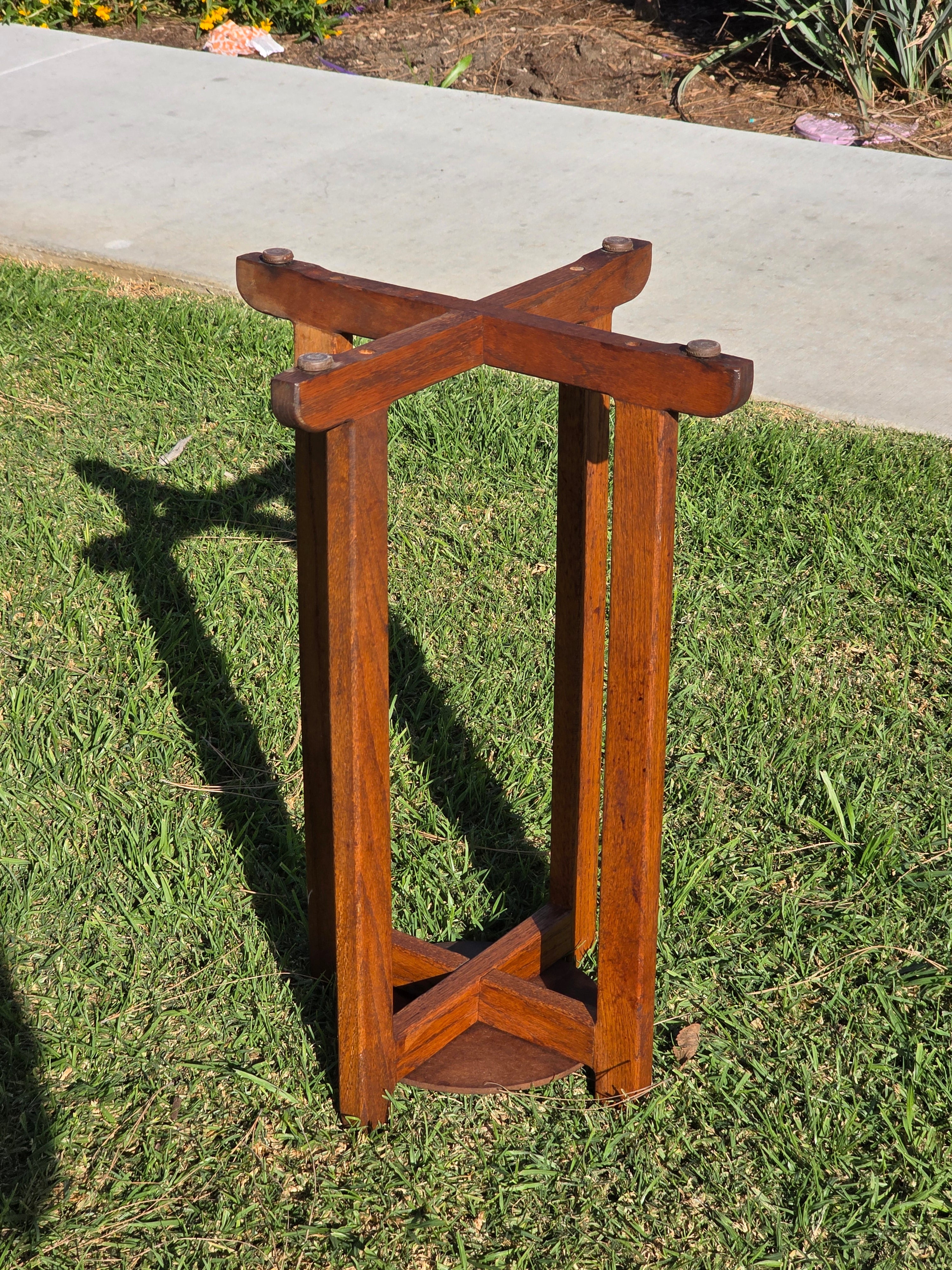 Vintage Wood Water Dispenser Stand for Ceramic Crock / Plant Stand 27"H
