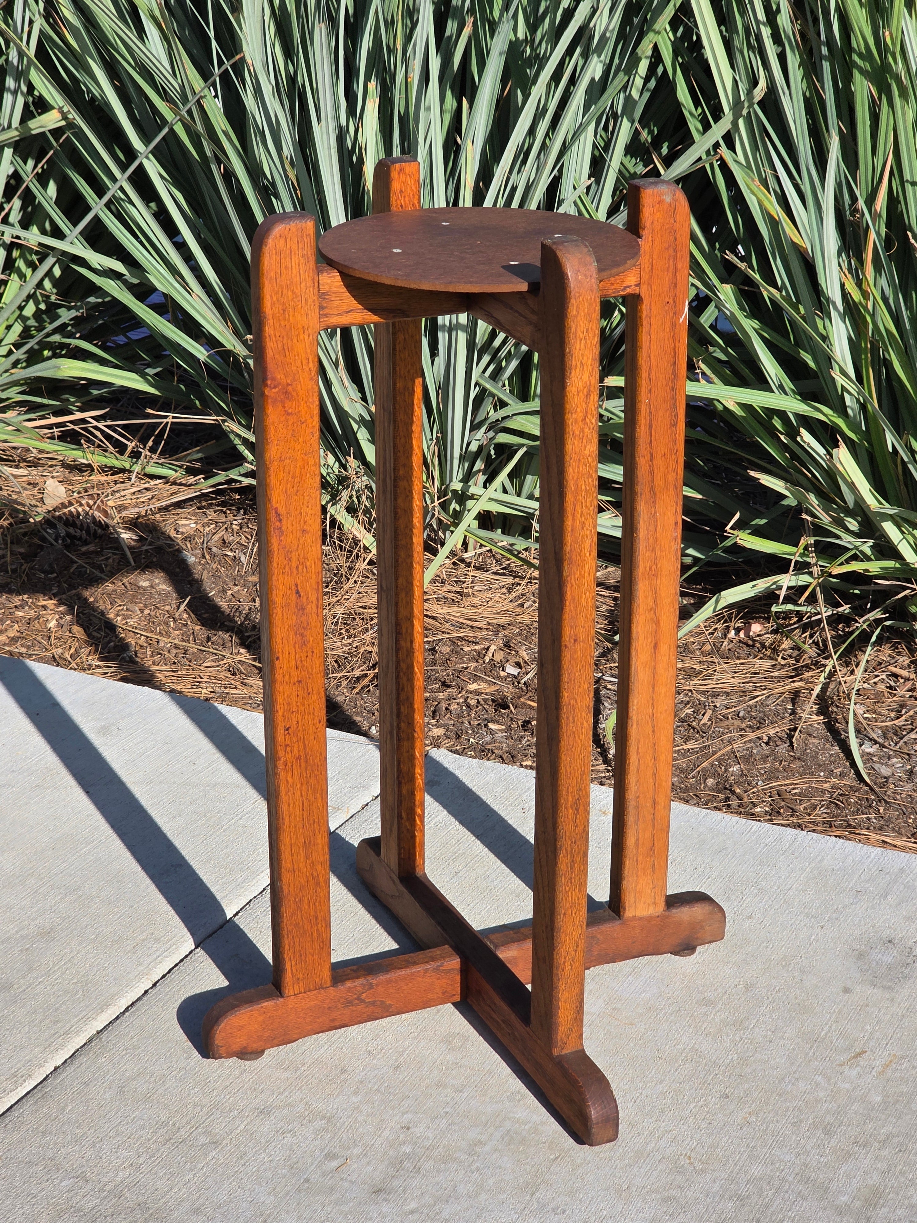 Vintage Wood Water Dispenser Stand for Ceramic Crock / Plant Stand 27"H