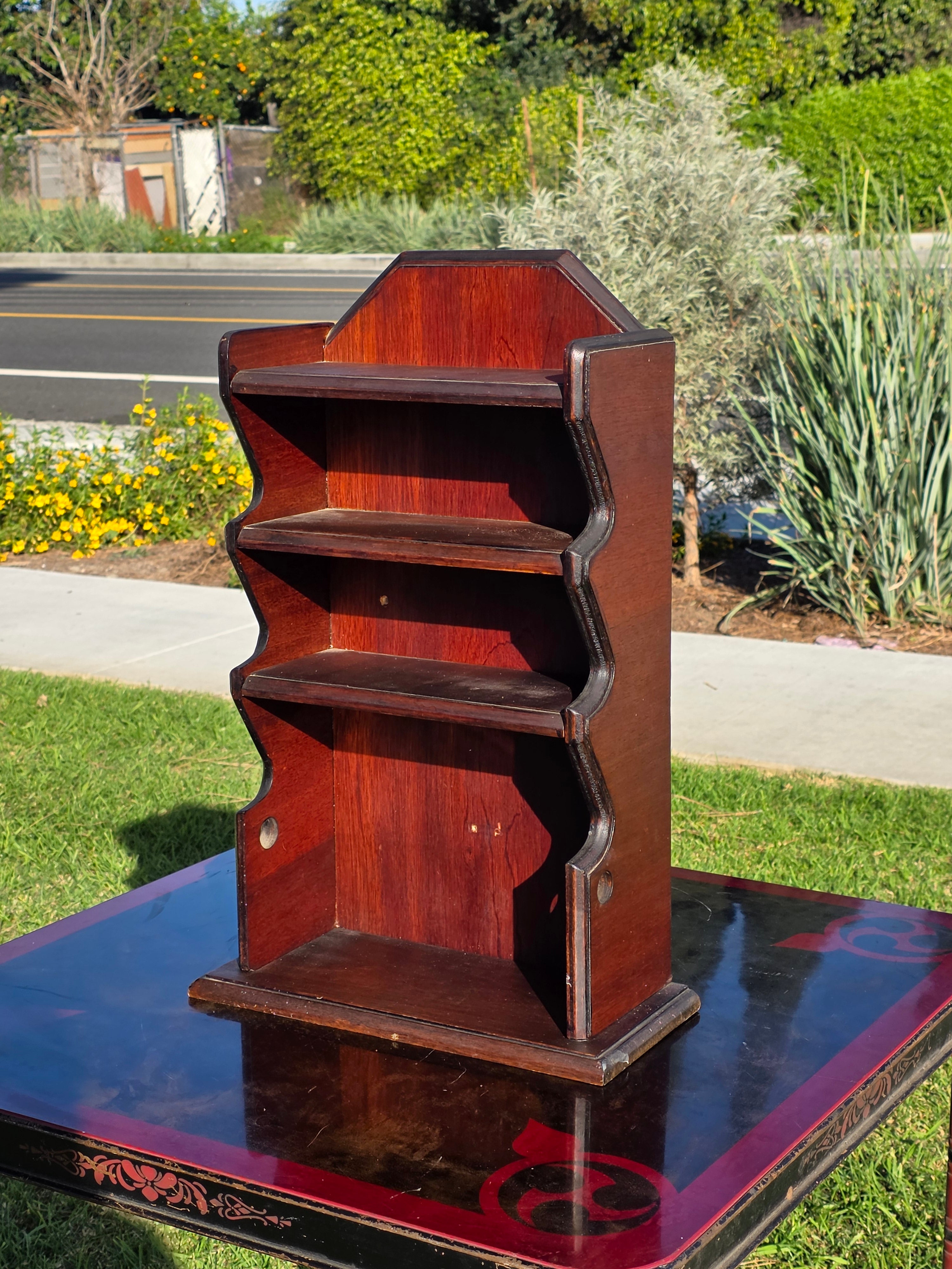 Vintage Mid-Century Wooden Spice Rack / Kitchen Wall Shelf w/ Scalloped Sides