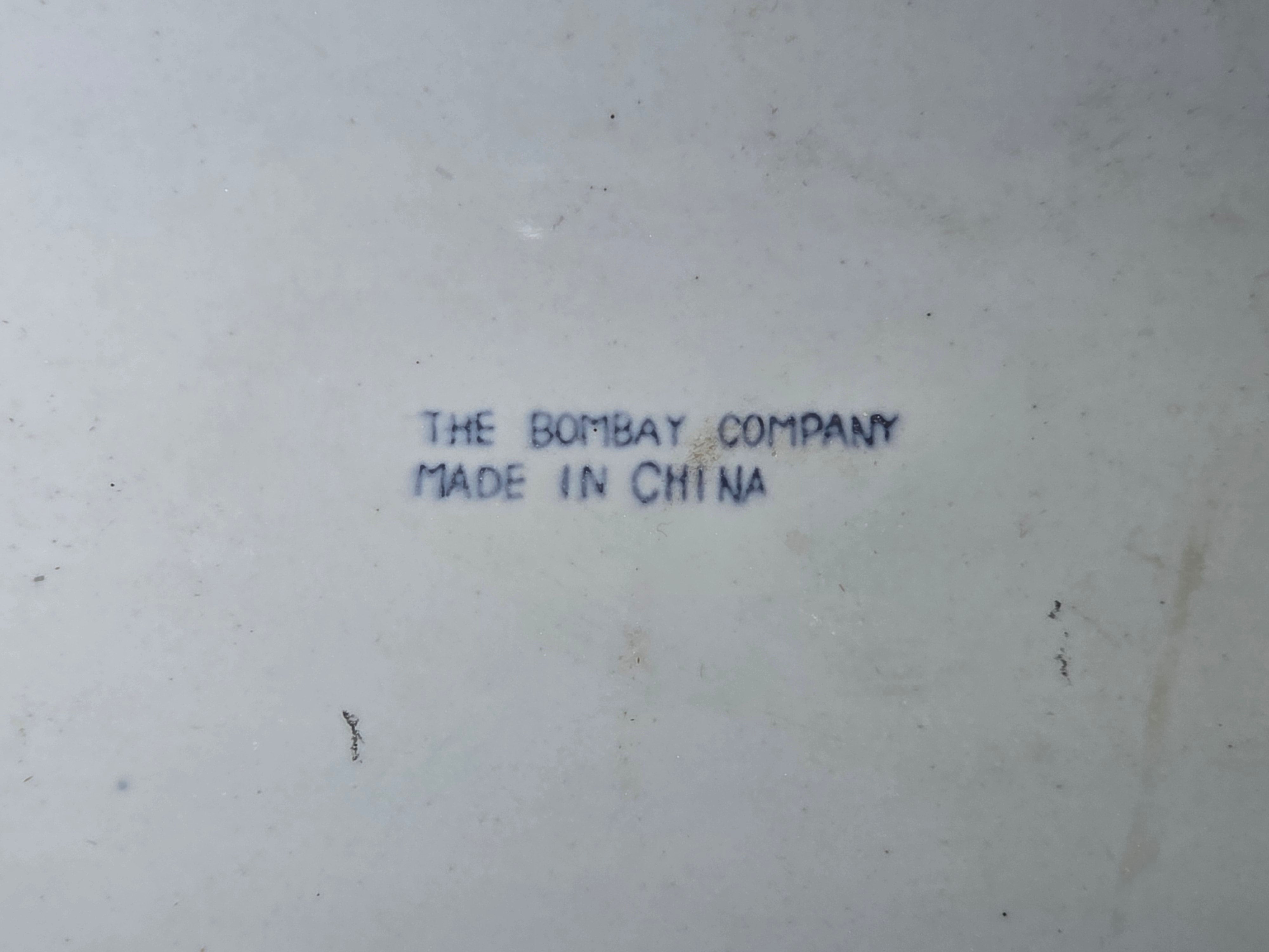 Vintage The Bombay Company Blue and White Chinoiserie Porcelain Platter