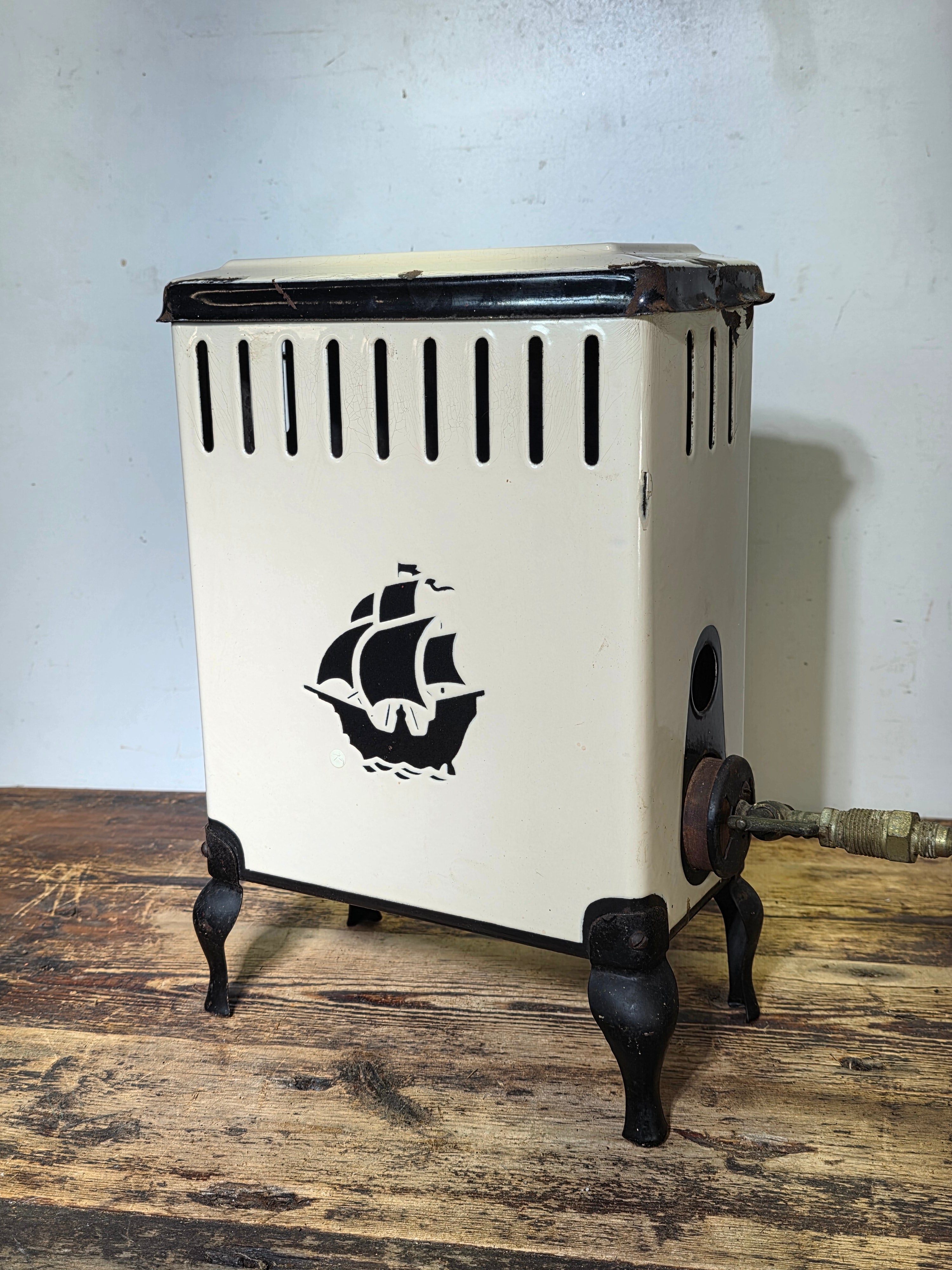 1930s Vintage O'Keefe & Merritt Gas Heater - Industrial Streamline Design