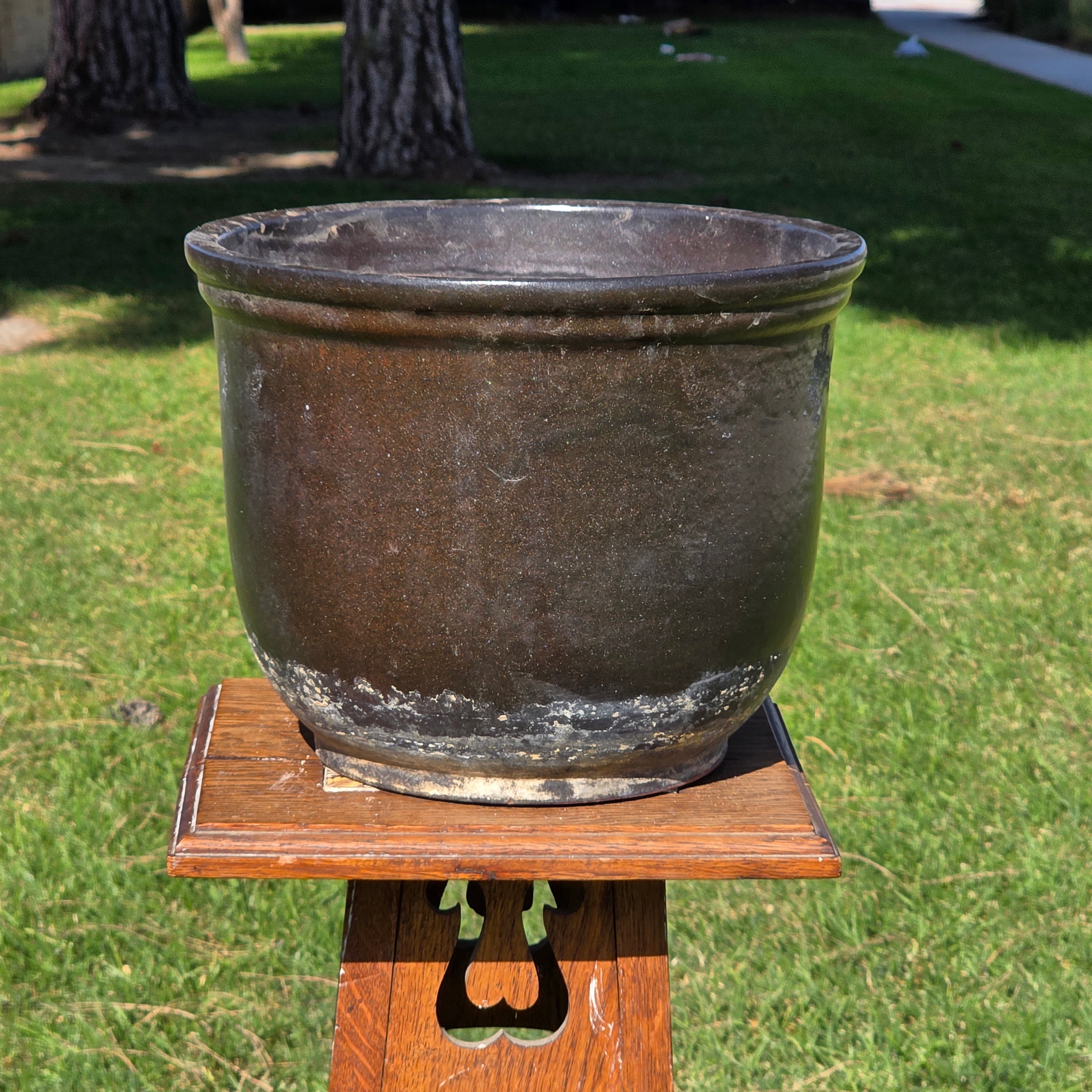 Vintage Habitudes 11.75" Heavy-Walled Terracotta Planter Hand-Thrown Italy Style