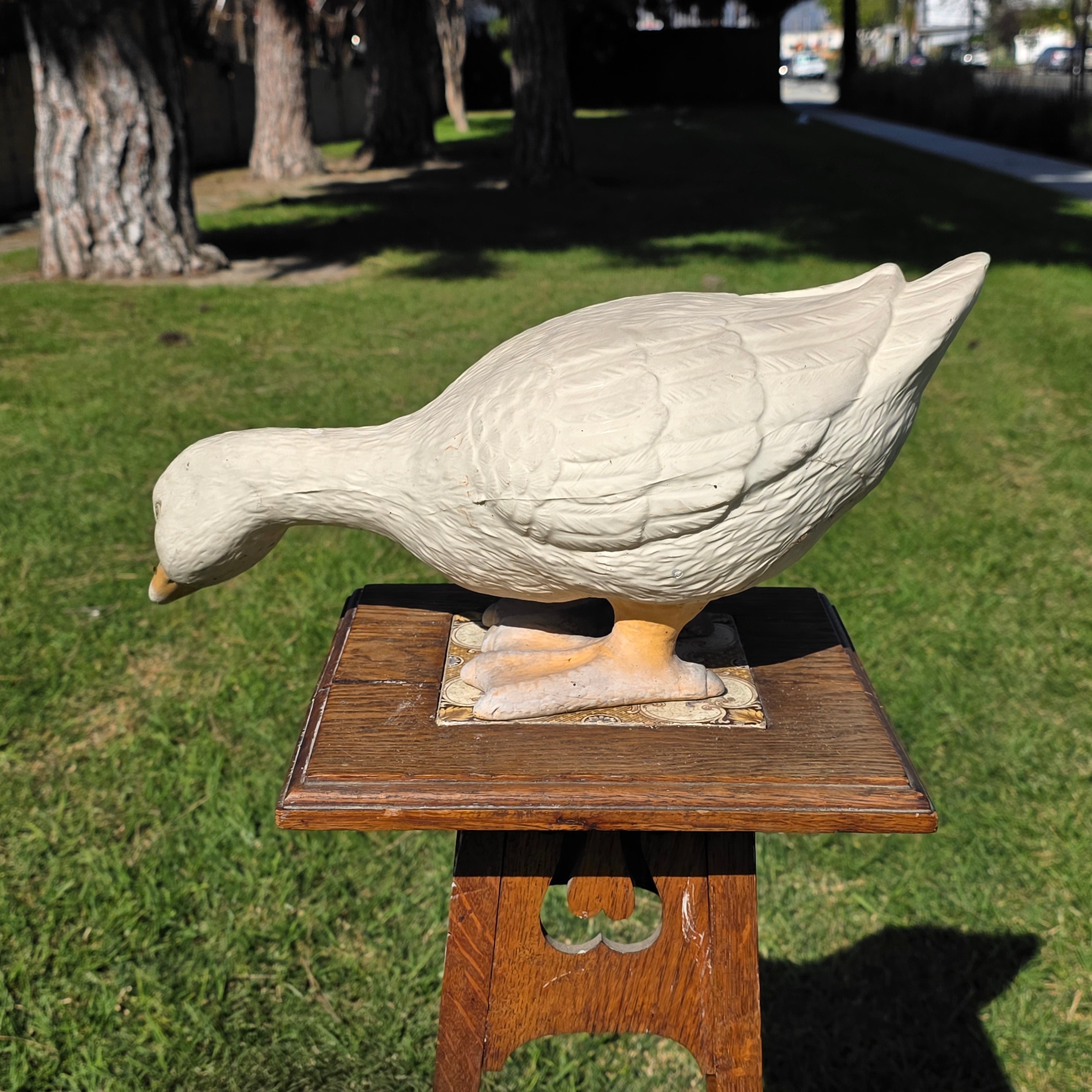 Vintage Style Goose Garden Statue, Early 2000s Reproduction of 60s/70s Mold