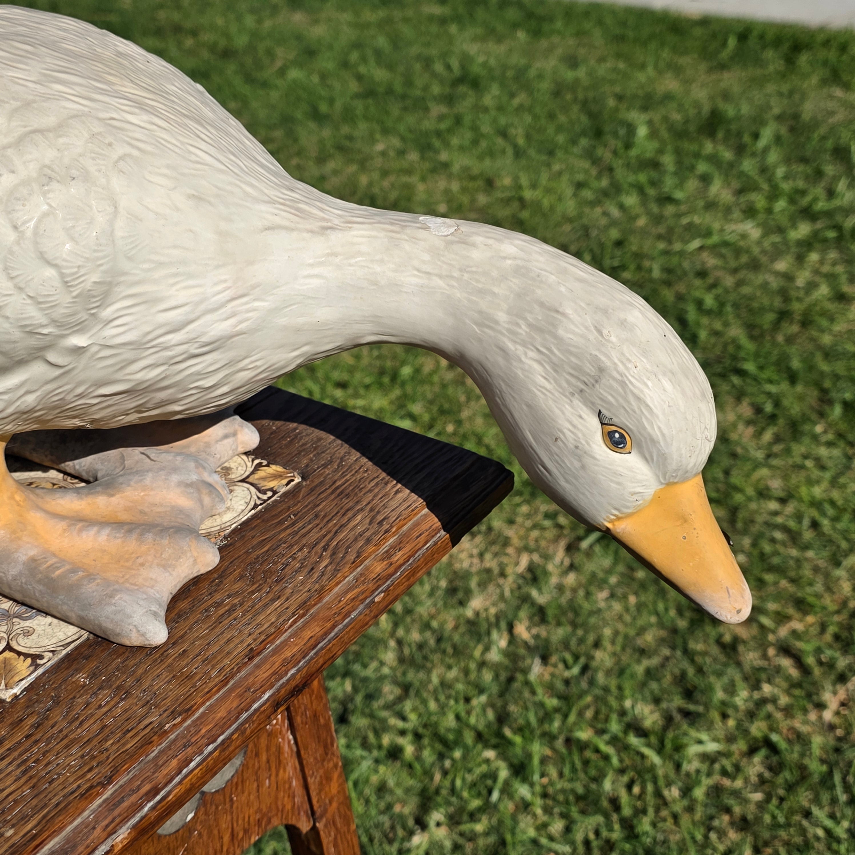 Vintage Style Goose Garden Statue, Early 2000s Reproduction of 60s/70s Mold