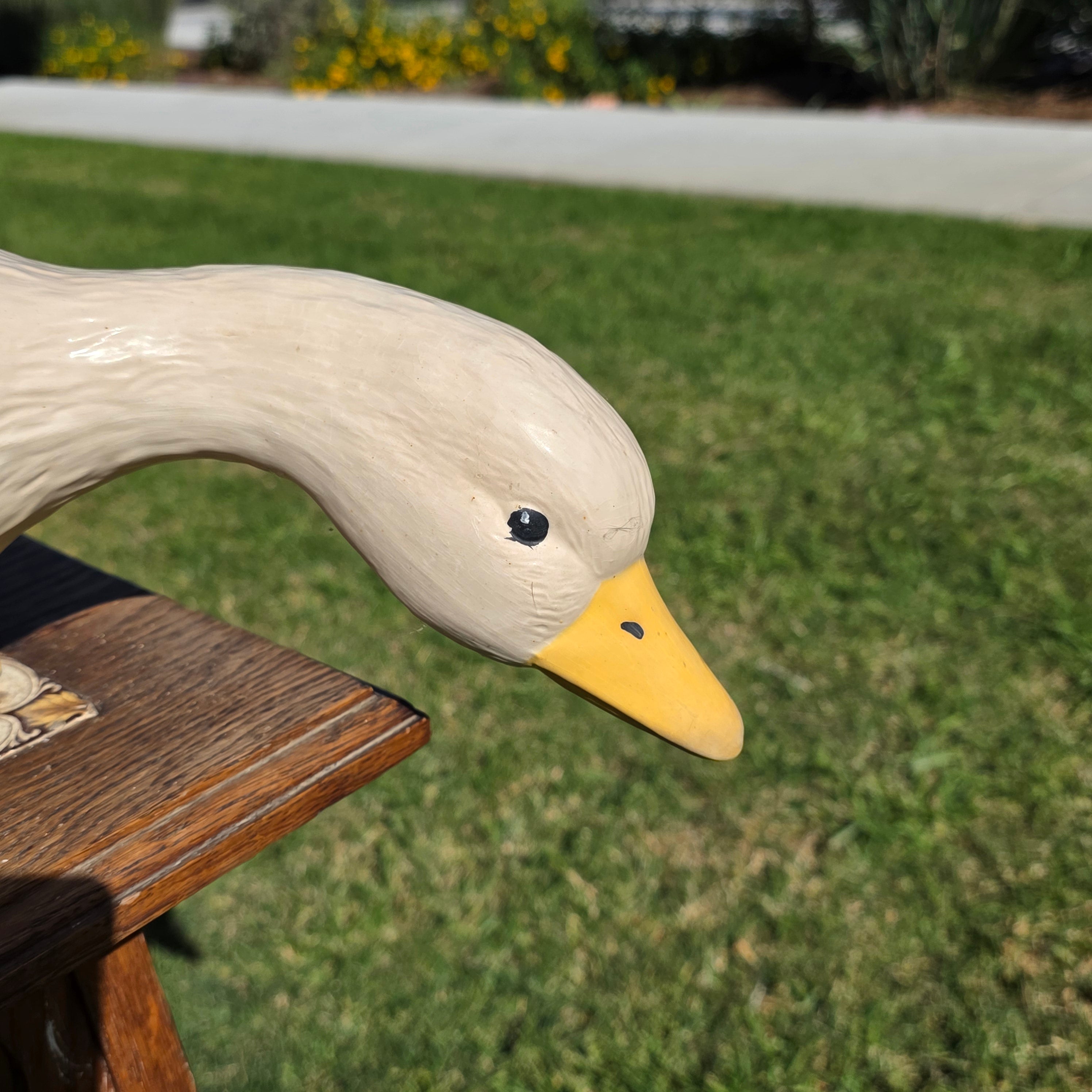 Vintage Style Goose Garden Statue, Early 2000s Reproduction of 60s/70s Mold