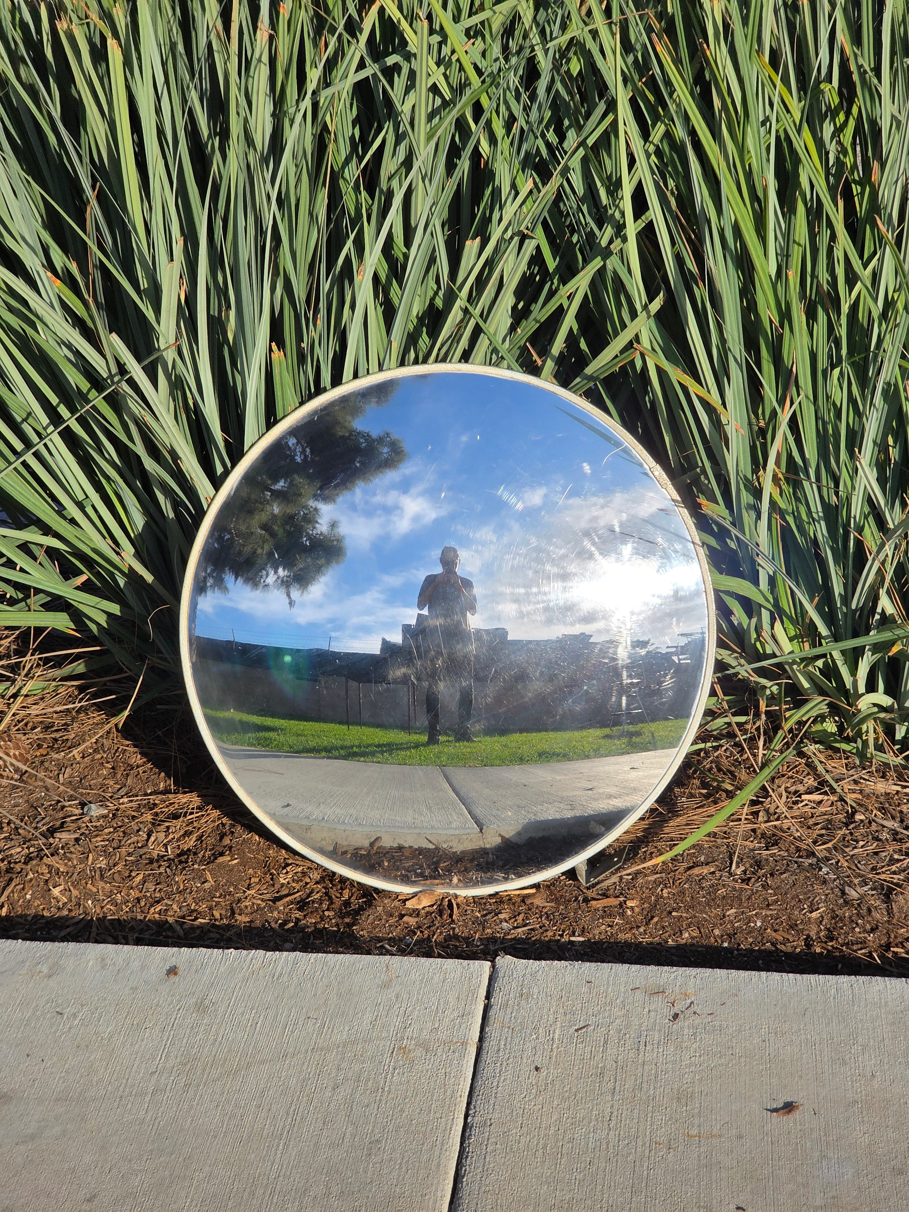 Vintage 26" Convex Security Mirror - Industrial Wide Angle Safety Dome