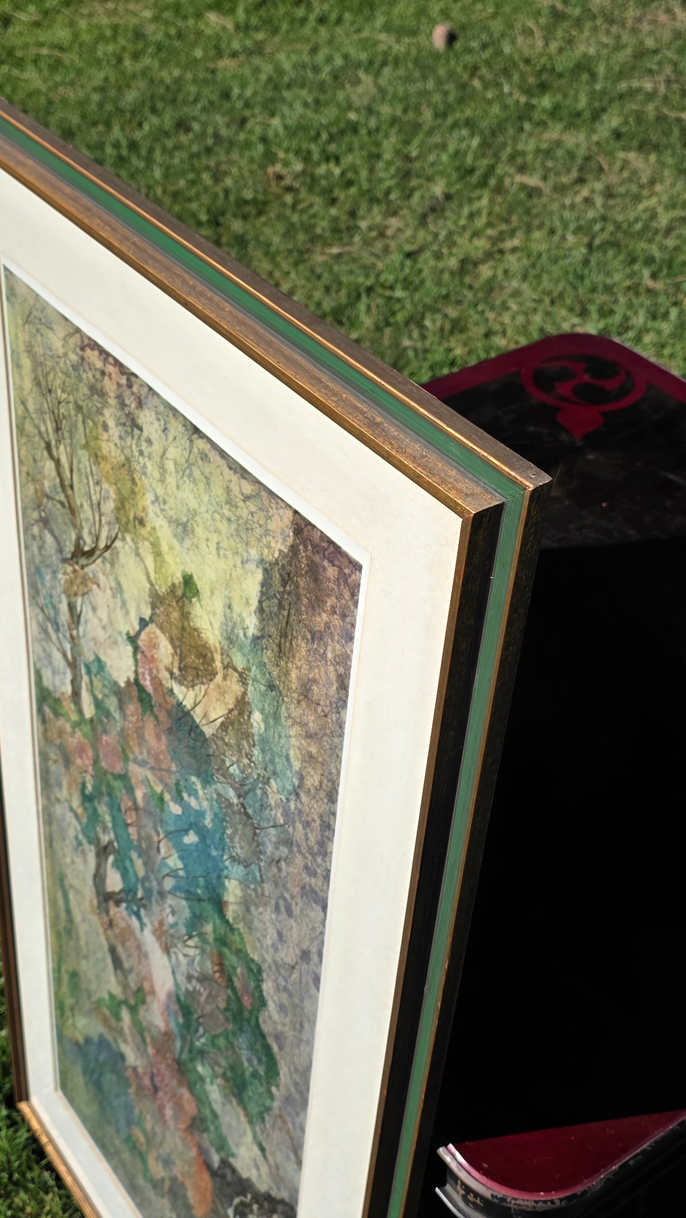 Pang Tseng-Ying "Lone Tree" Large Vintage Framed Art Print
