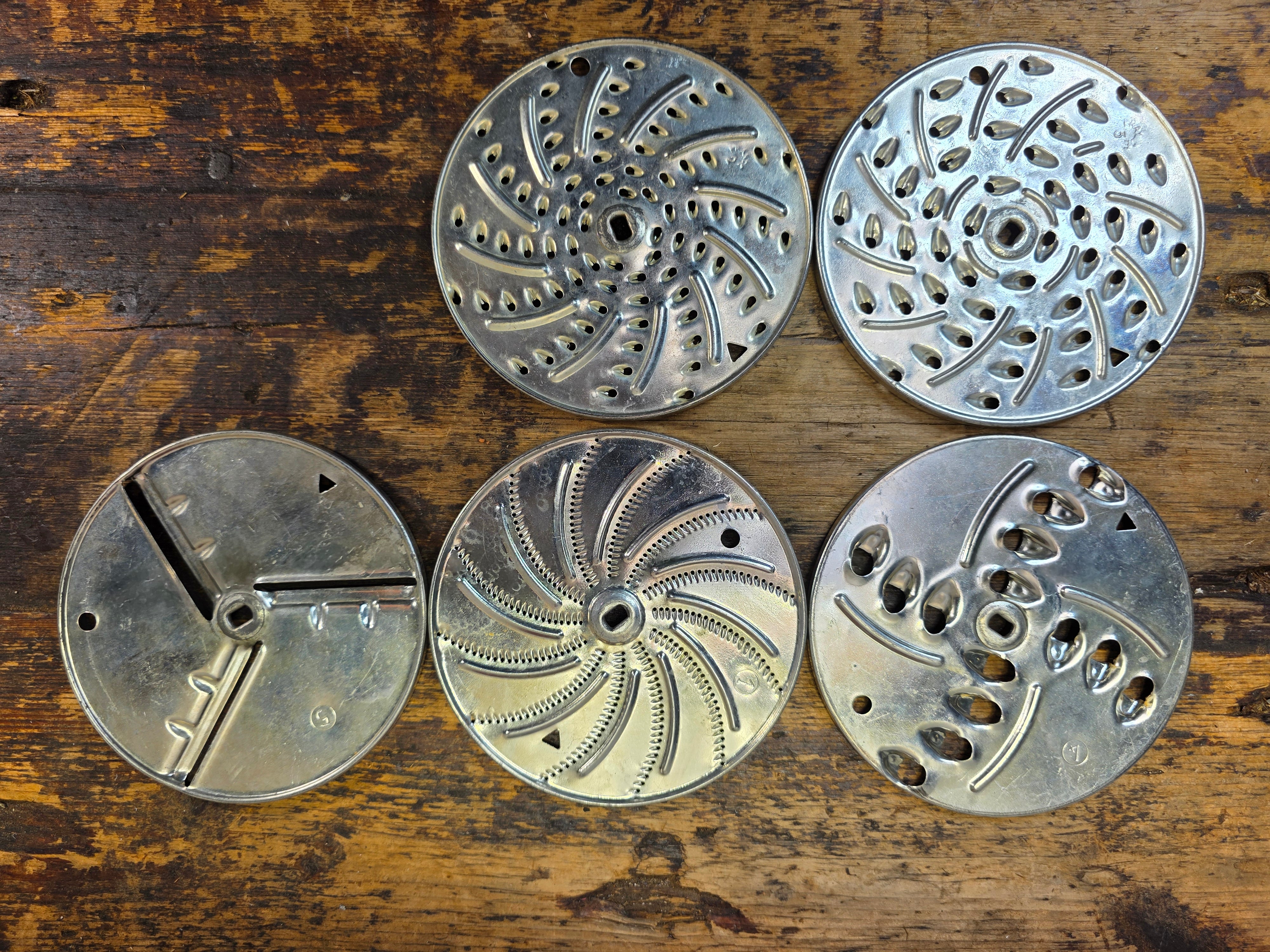 Vintage Mouli Salad Maker in Original Box w/ 5 Discs & Circle Guides