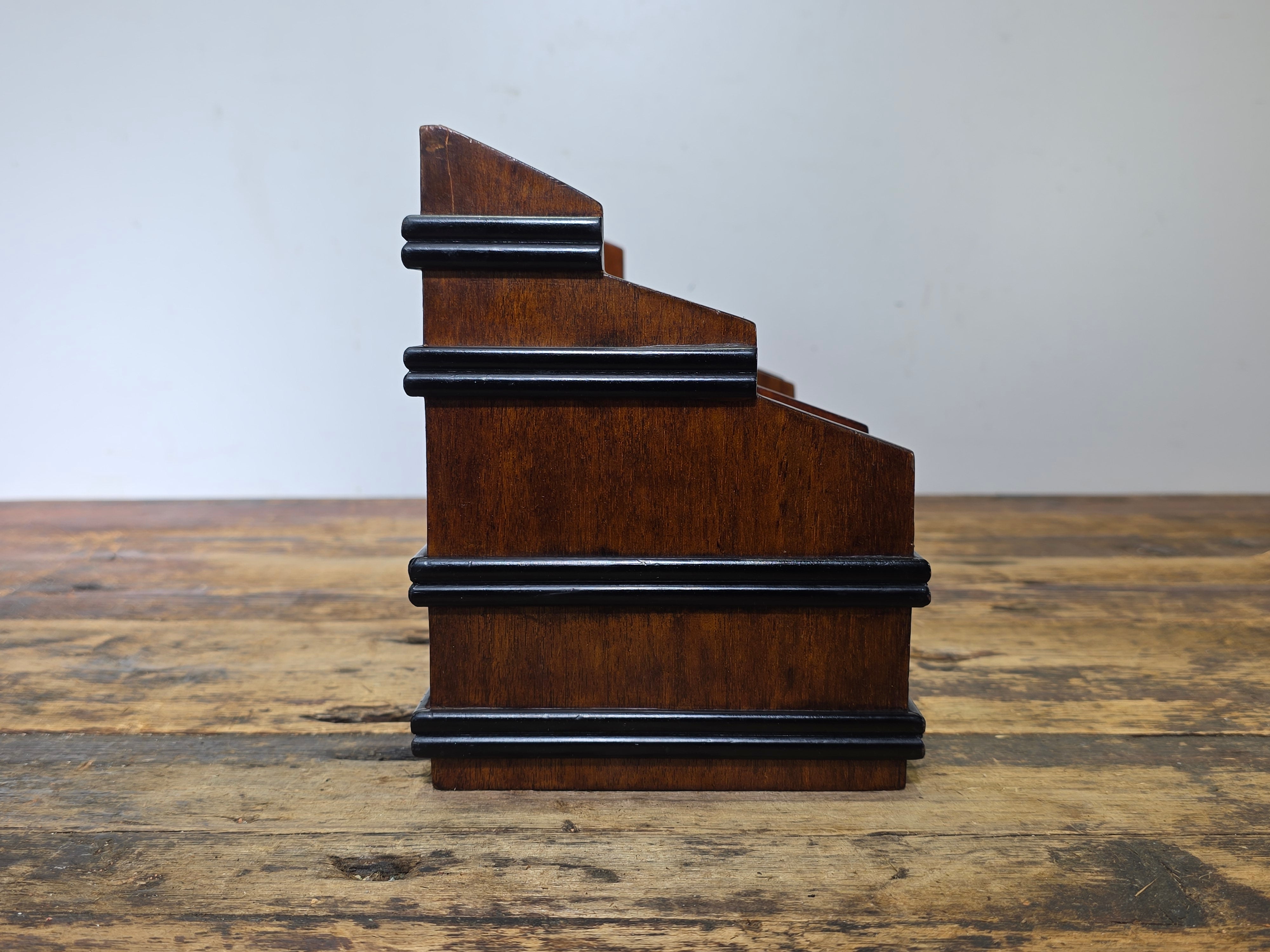 Selamat Designs 3-Tier Mahogany Finish Wooden Letter Holder Desk Organizer