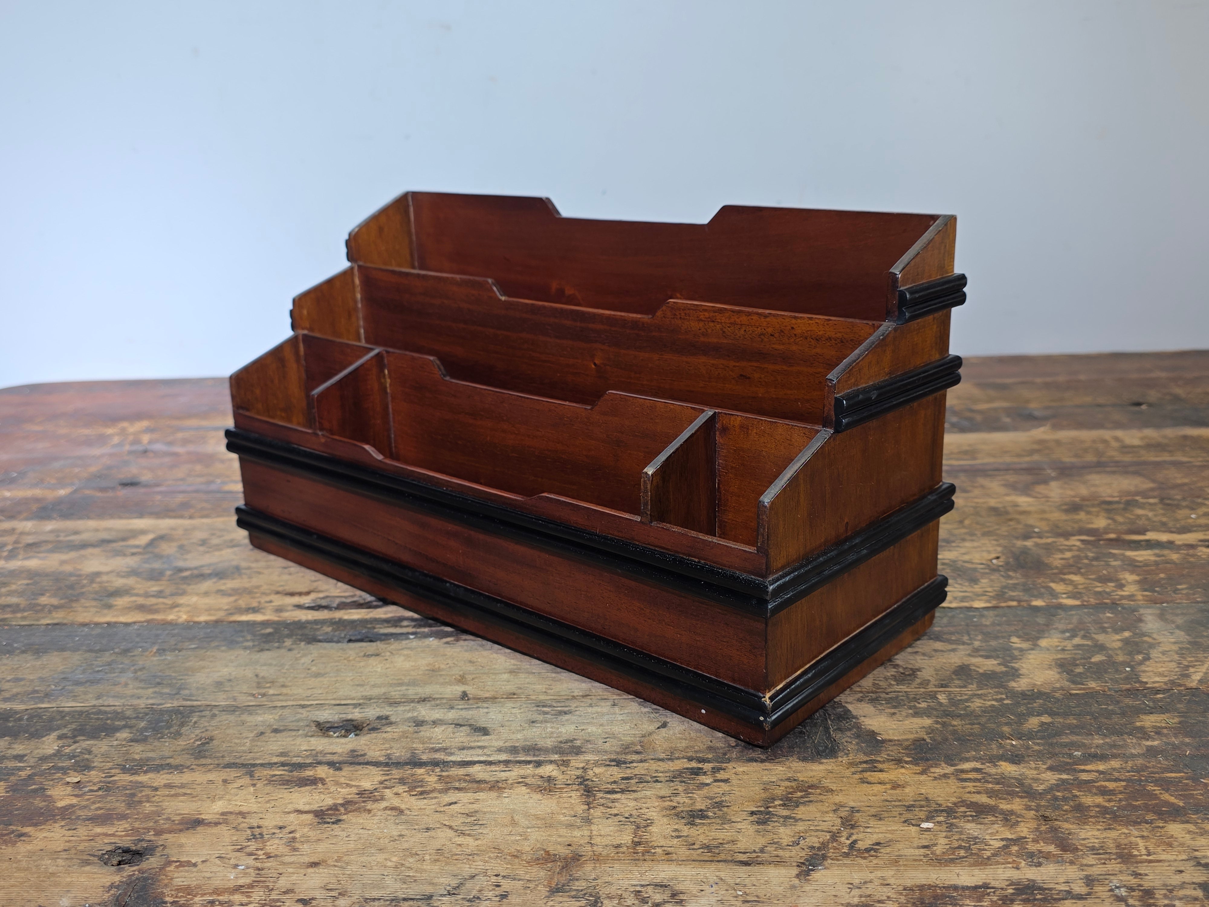 Selamat Designs 3-Tier Mahogany Finish Wooden Letter Holder Desk Organizer