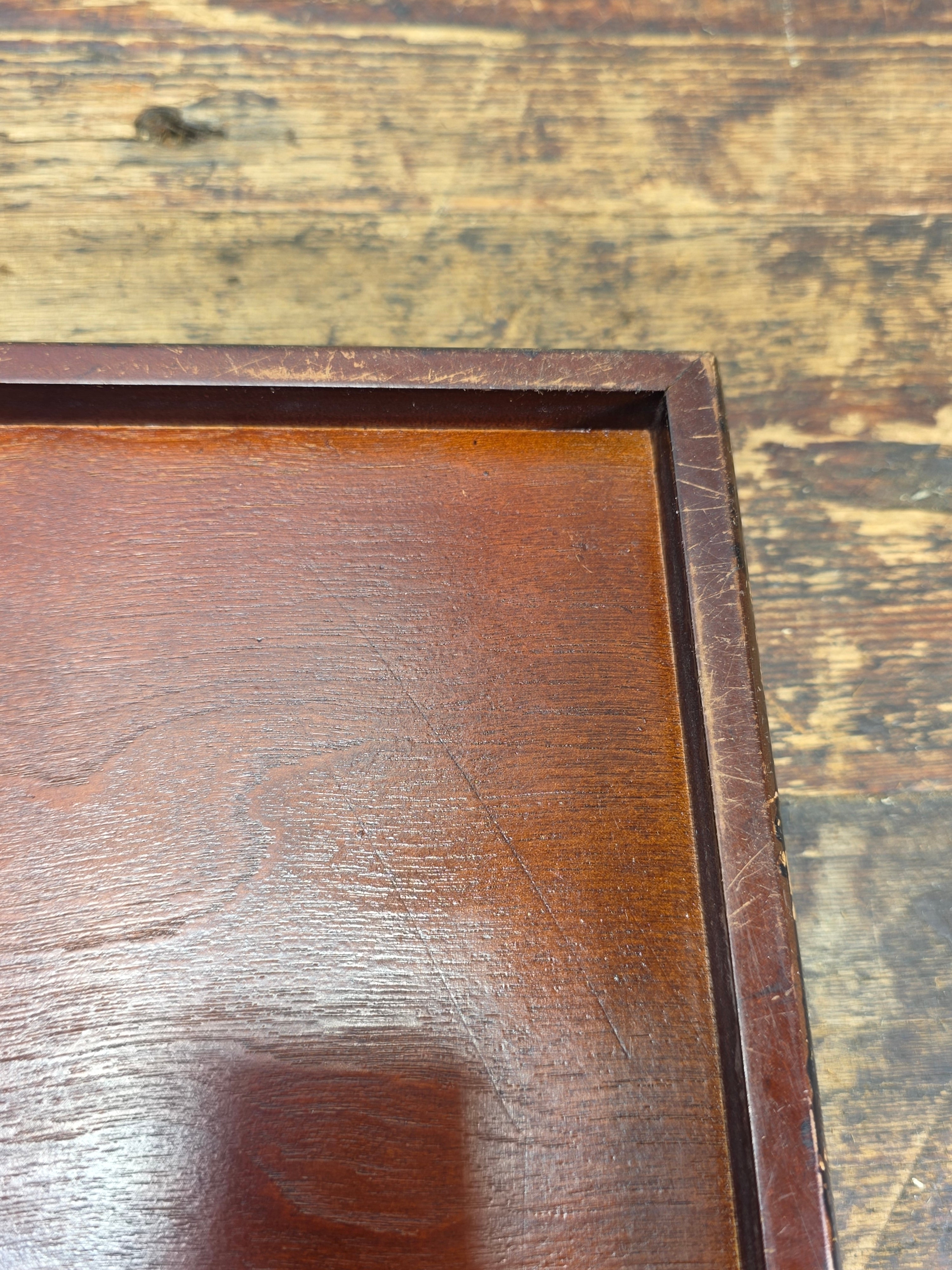 Vintage The Bombay Company Wooden Desk Organizer Tray - Dark Mahogany Finish