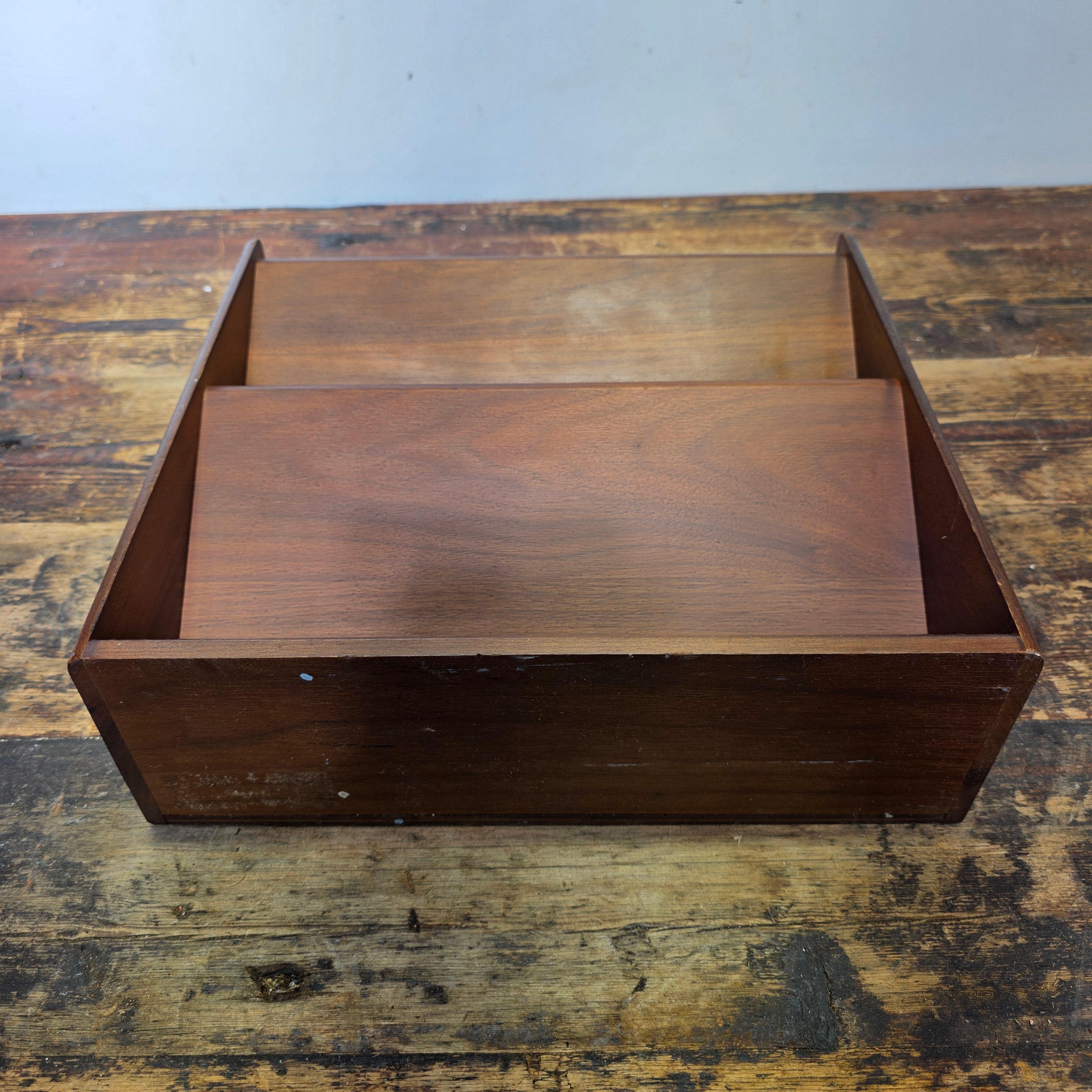 Mid-Century Modern Walnut Wall-Mounted Document Organizer
