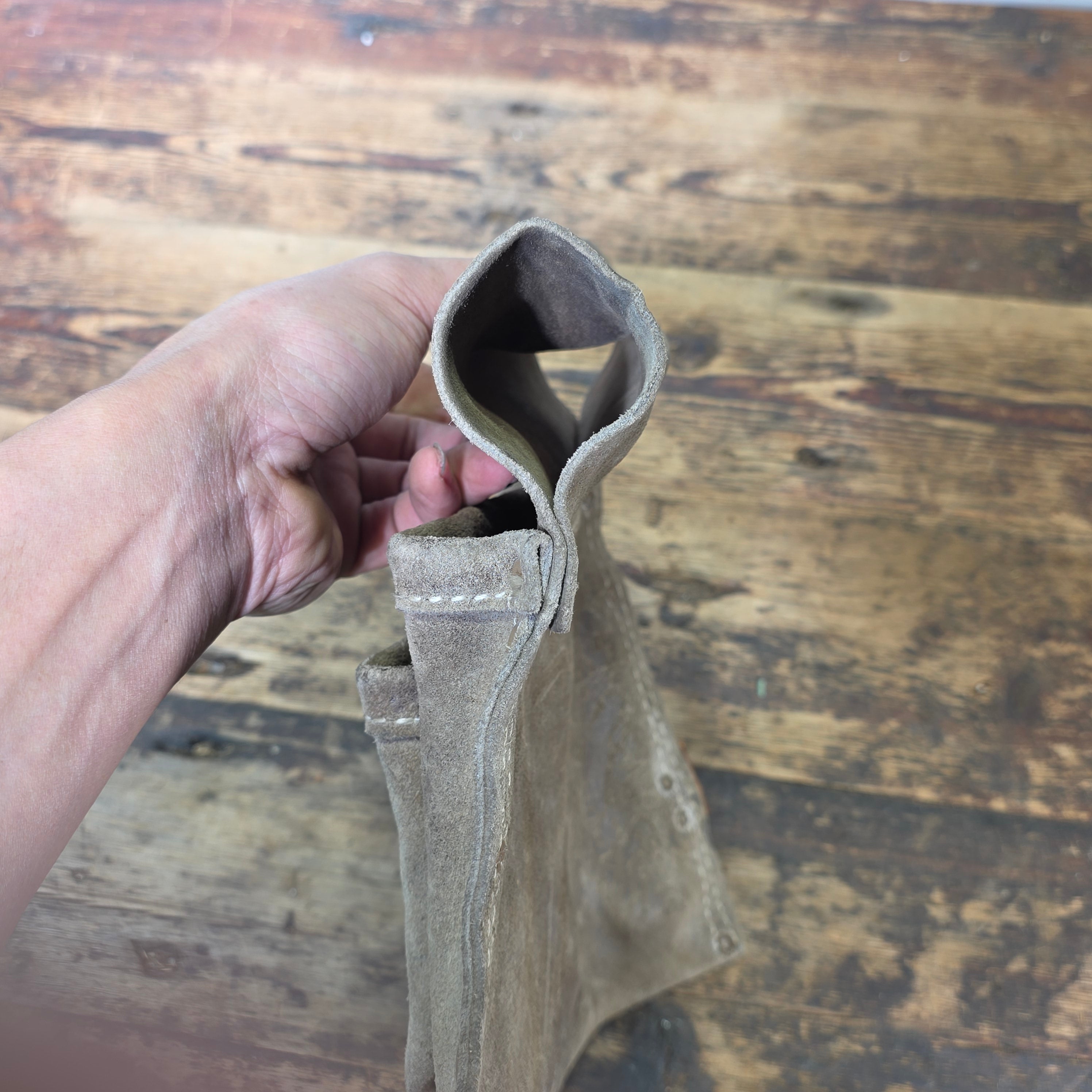 Vintage Leather Tool Pouch Suede Carpenter Pouch Belt Bag Heavy Duty Workwear