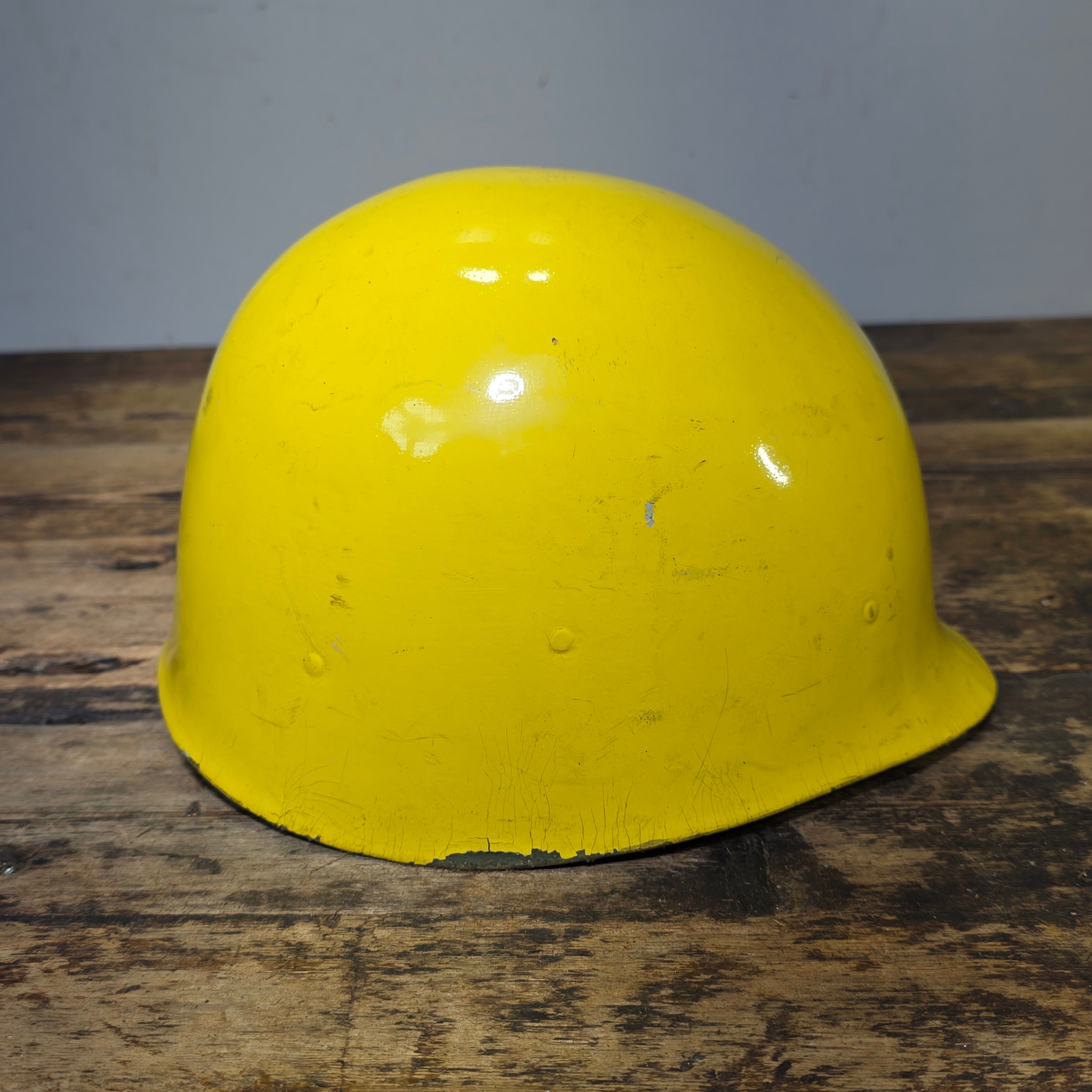 WWII M1 Helmet Liner Firestone Vietnam Era Reissue Civil Use Yellow Painted 29
