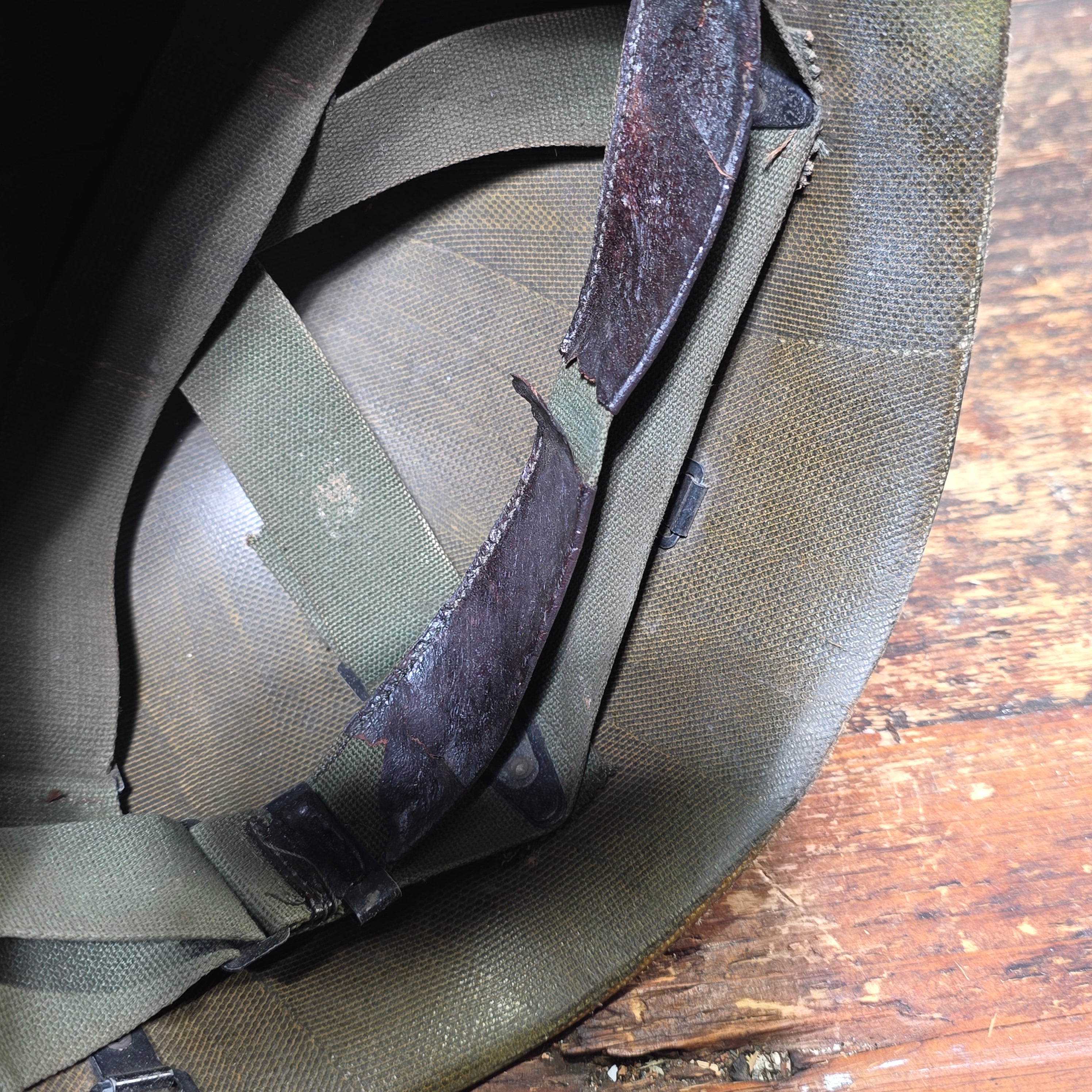 WWII M1 Helmet Liner Firestone Vietnam Era Reissue Civil Use Yellow Painted 29