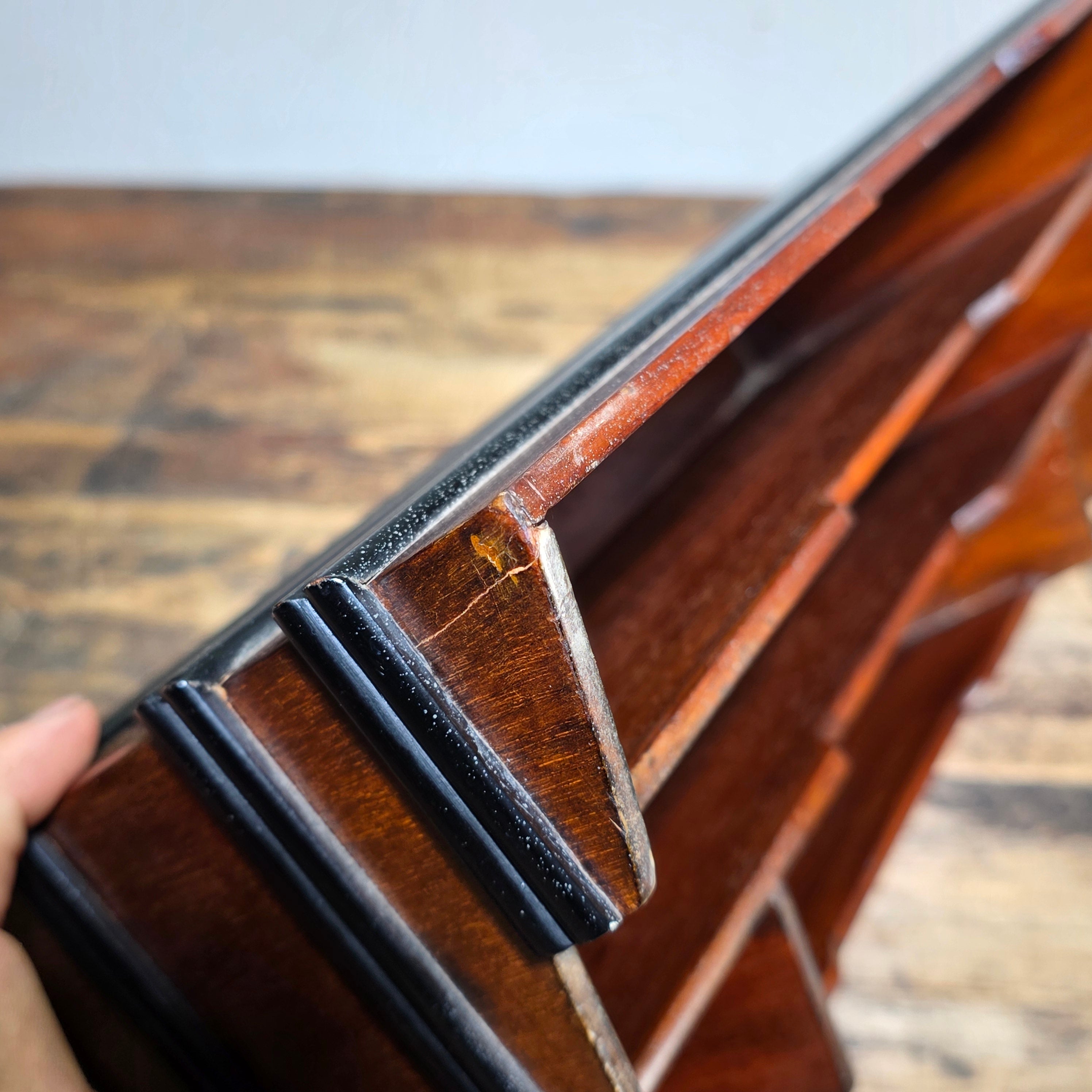 Selamat Designs 3-Tier Mahogany Finish Wooden Letter Holder Desk Organizer