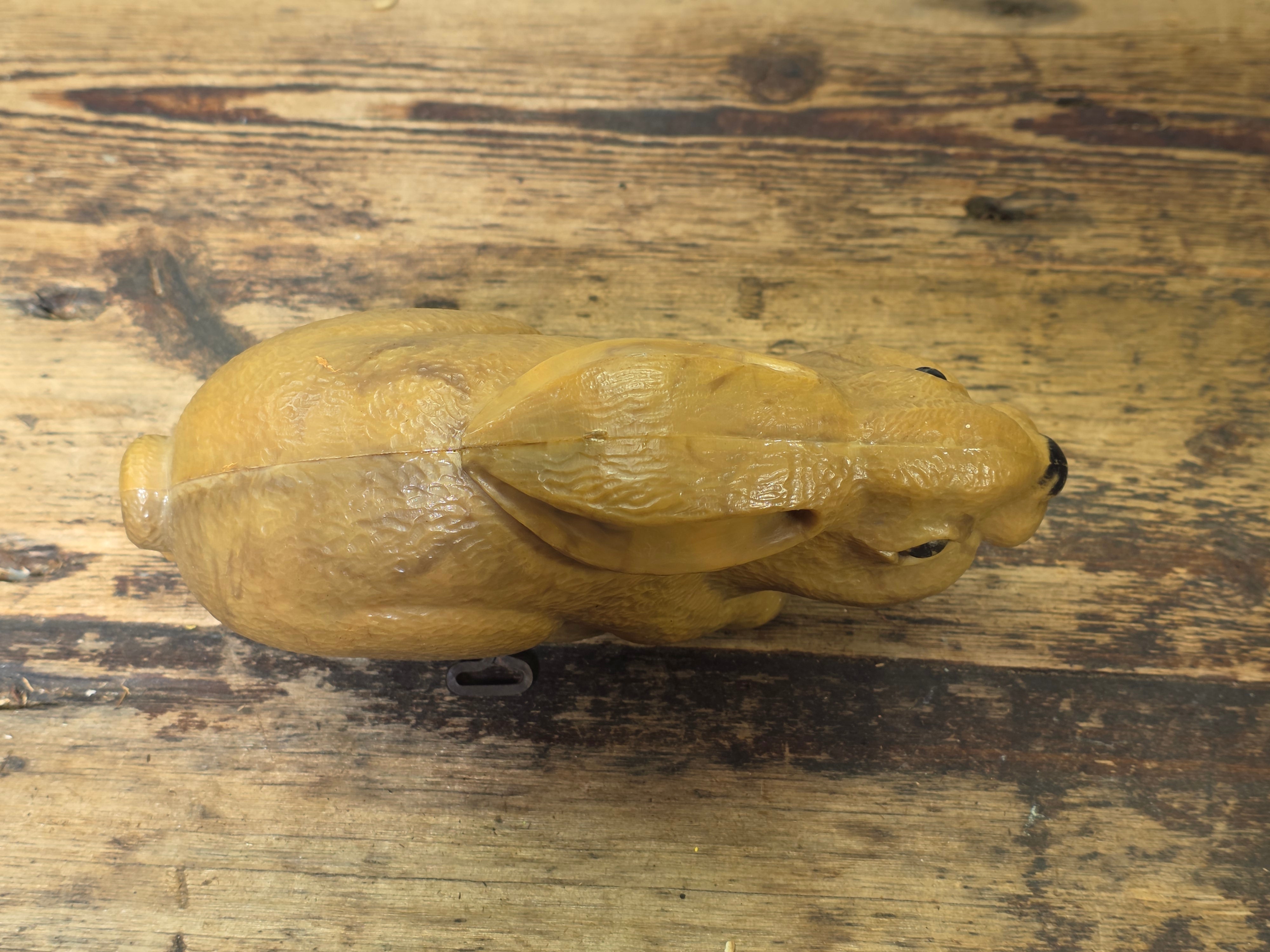 Vintage Louis Marx Rabbit Bunny Wind Up Toy Brown Celluloid Plastic Running 8"