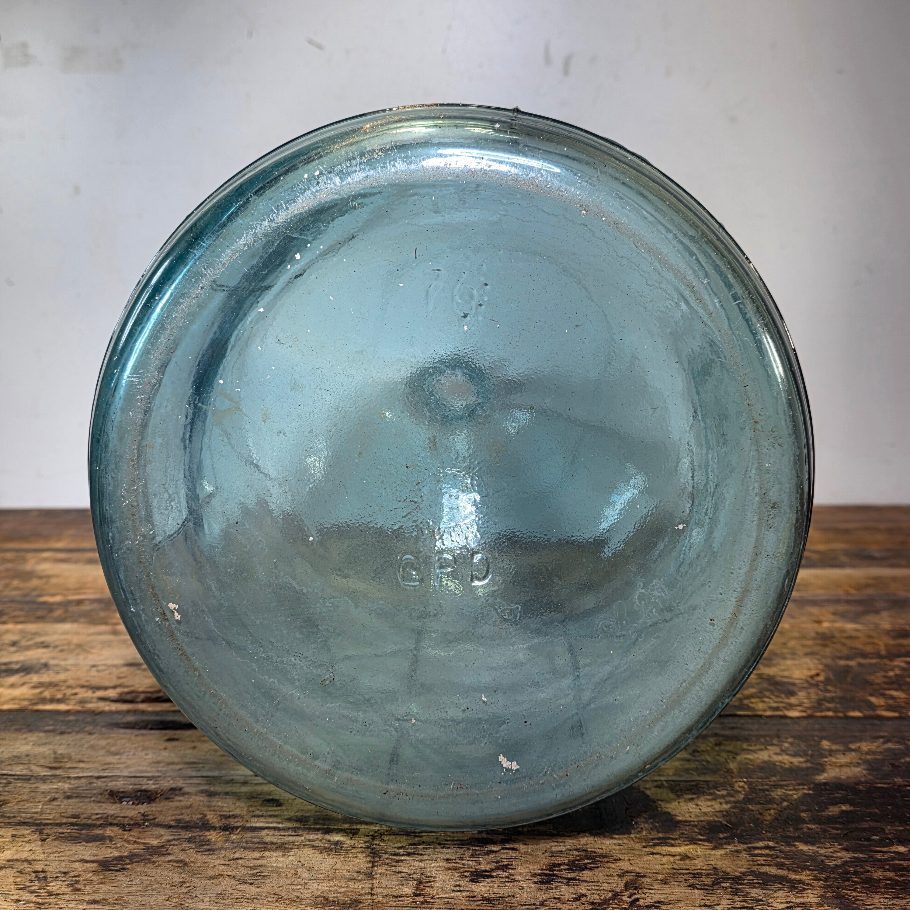 Vintage Deep Rock 5 Gallon Glass Carboy Water Bottle Diamond Embossed Aqua 76 GPD
