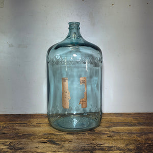1960s Arrowhead Puritas 5 Gallon Blue Glass Water Bottle Embossed