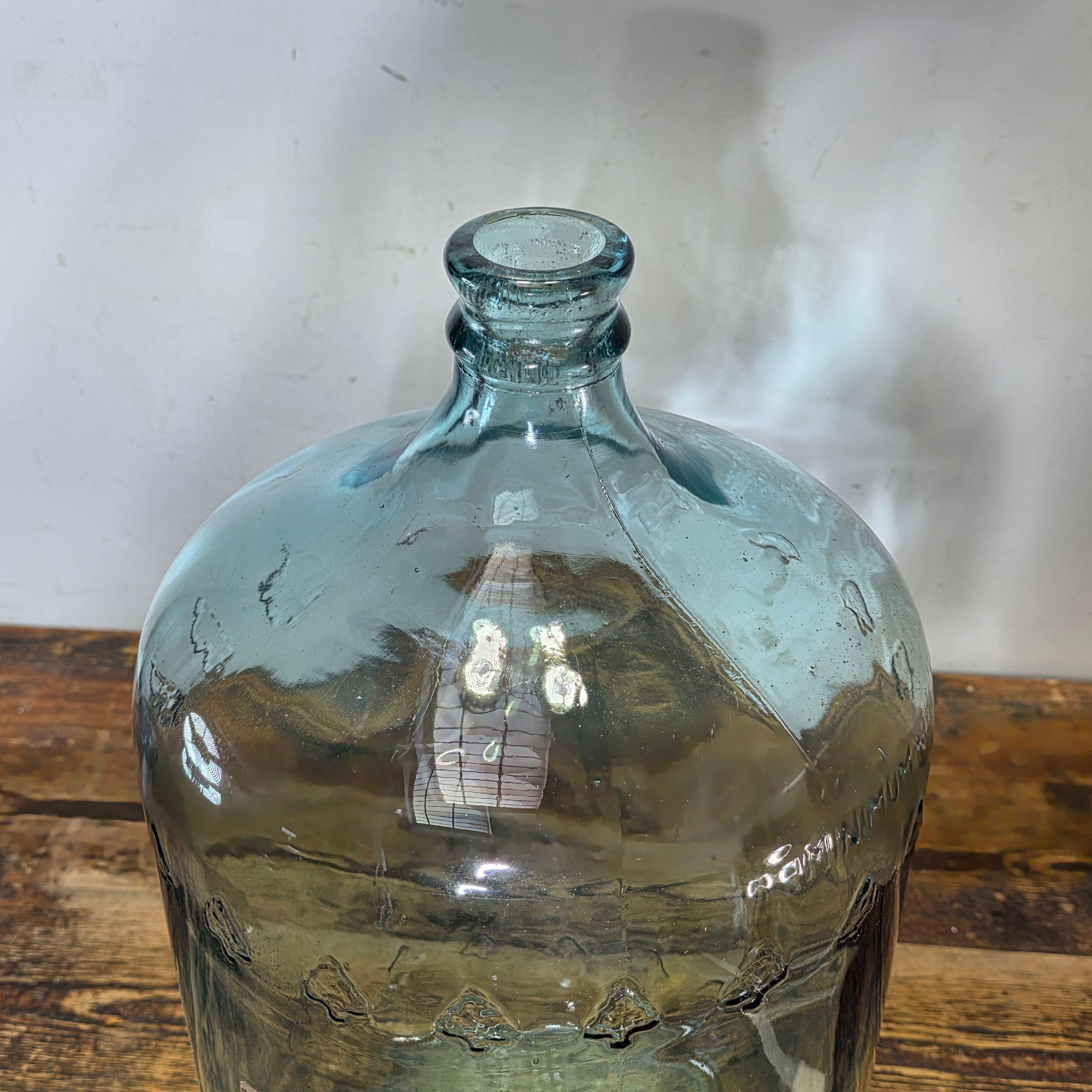 1960s Arrowhead Puritas 5 Gallon Blue Glass Water Bottle Embossed