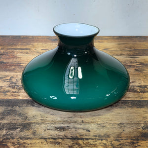 Vintage Lightcraft of California Emerald Green Glass Lamp Shade 11.75"Dia x 6.5"H