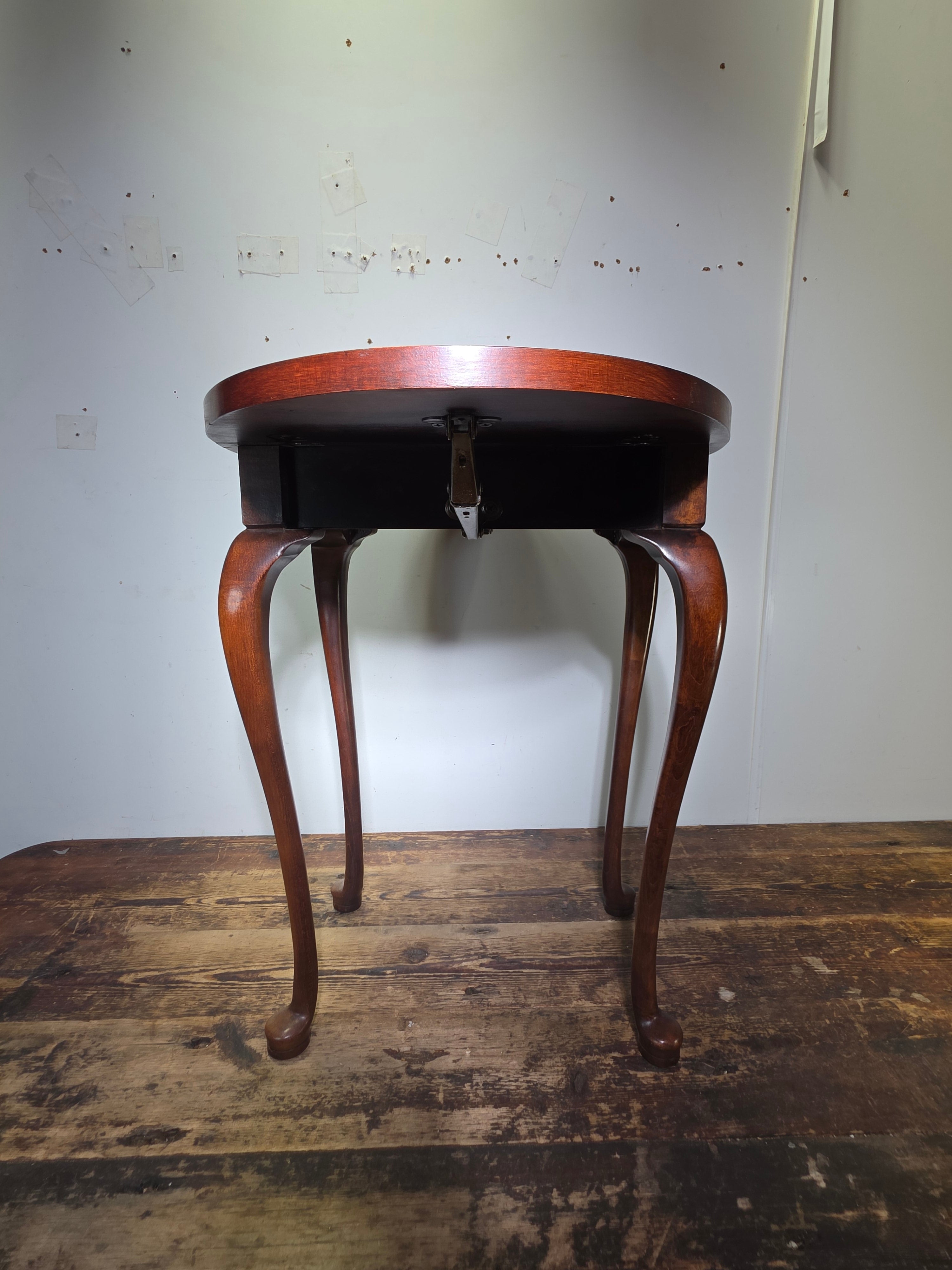 Vintage Carl Forslund Drop Leaf Side Table Walnut Queen Anne Grand Rapids MI 50s