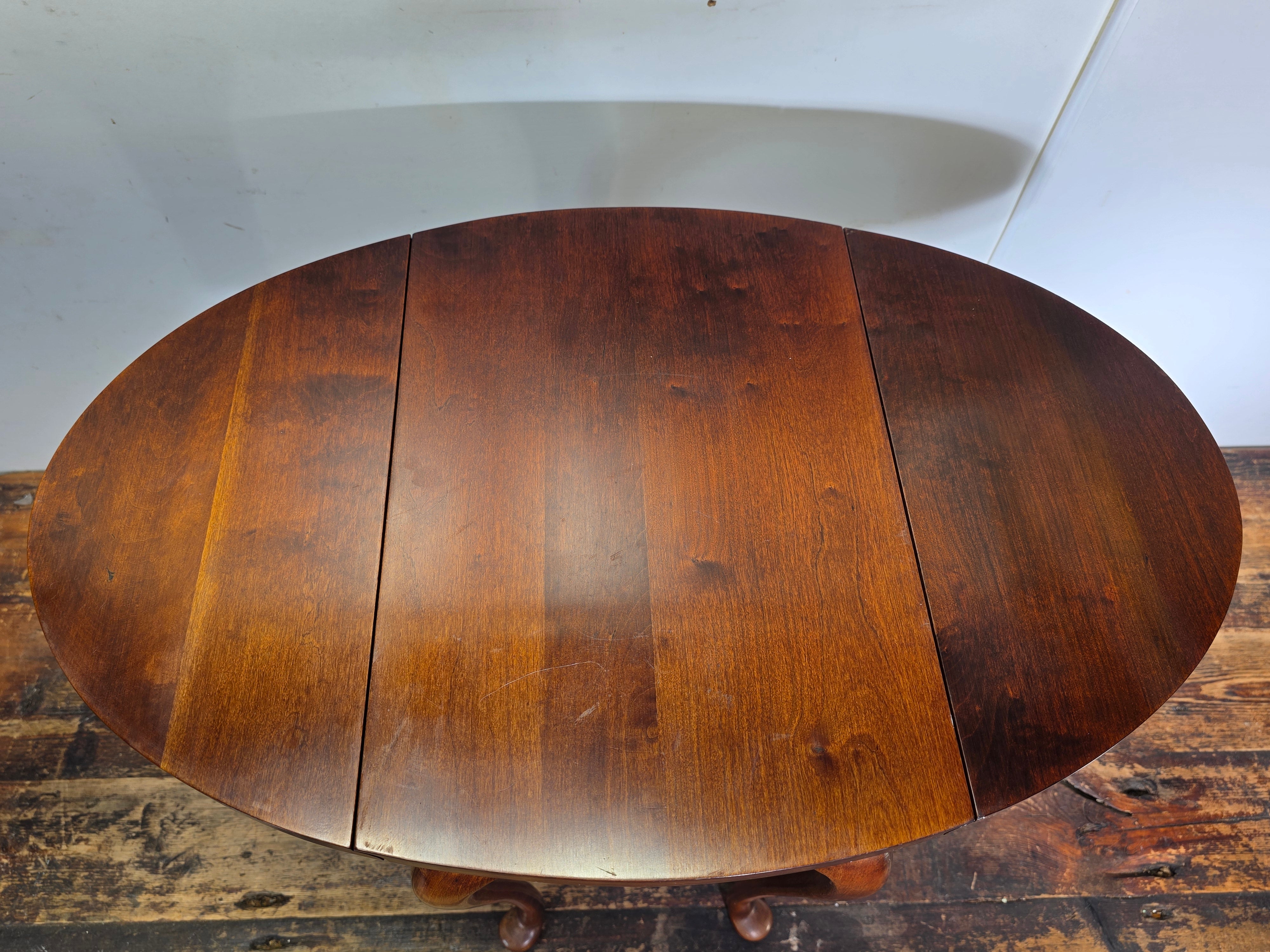 Vintage Carl Forslund Drop Leaf Side Table Walnut Queen Anne Grand Rapids MI 50s
