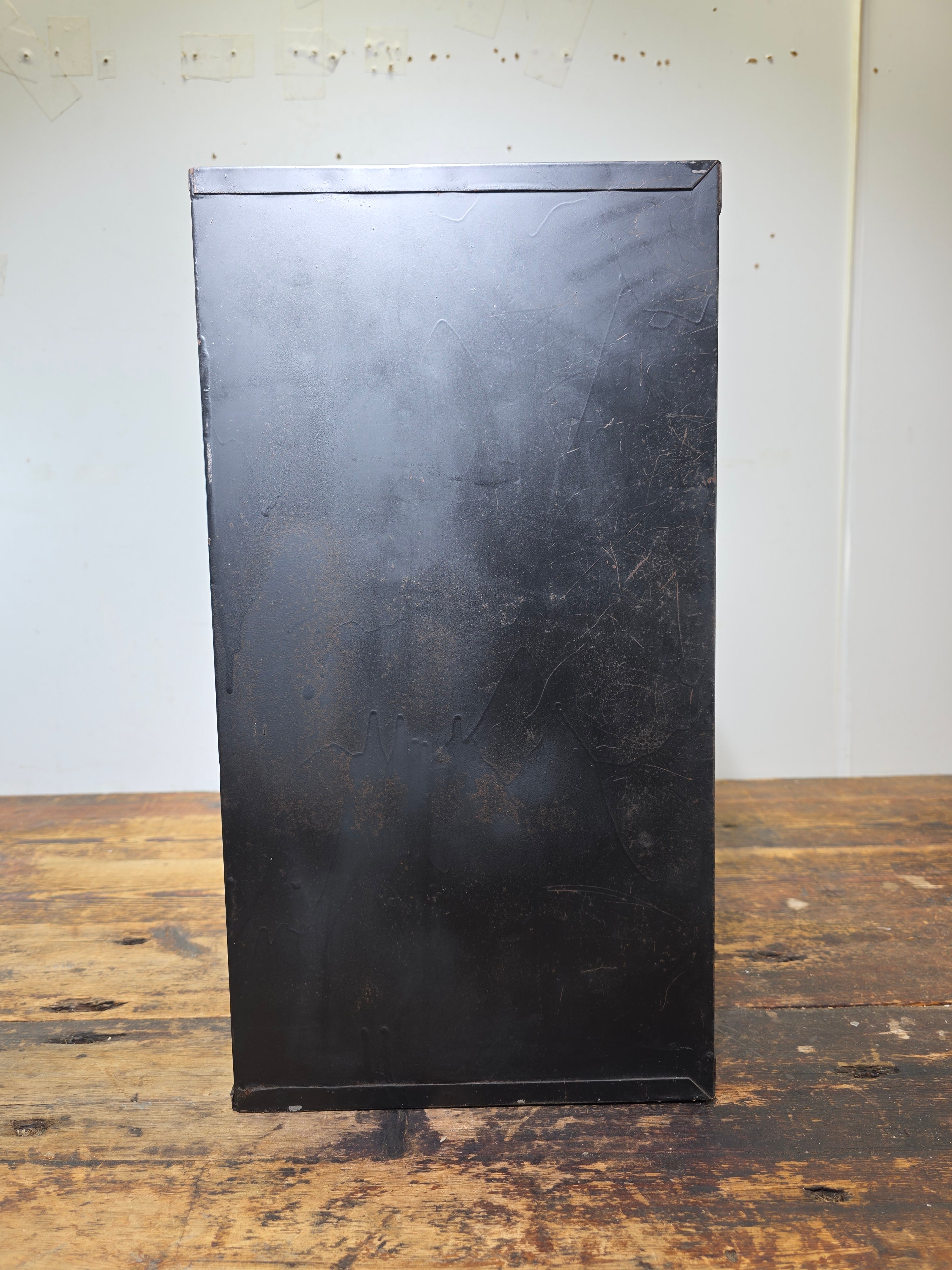 Vintage Industrial 12 Drawer Steel Cabinet Matte Black Metal Parts Storage Chest