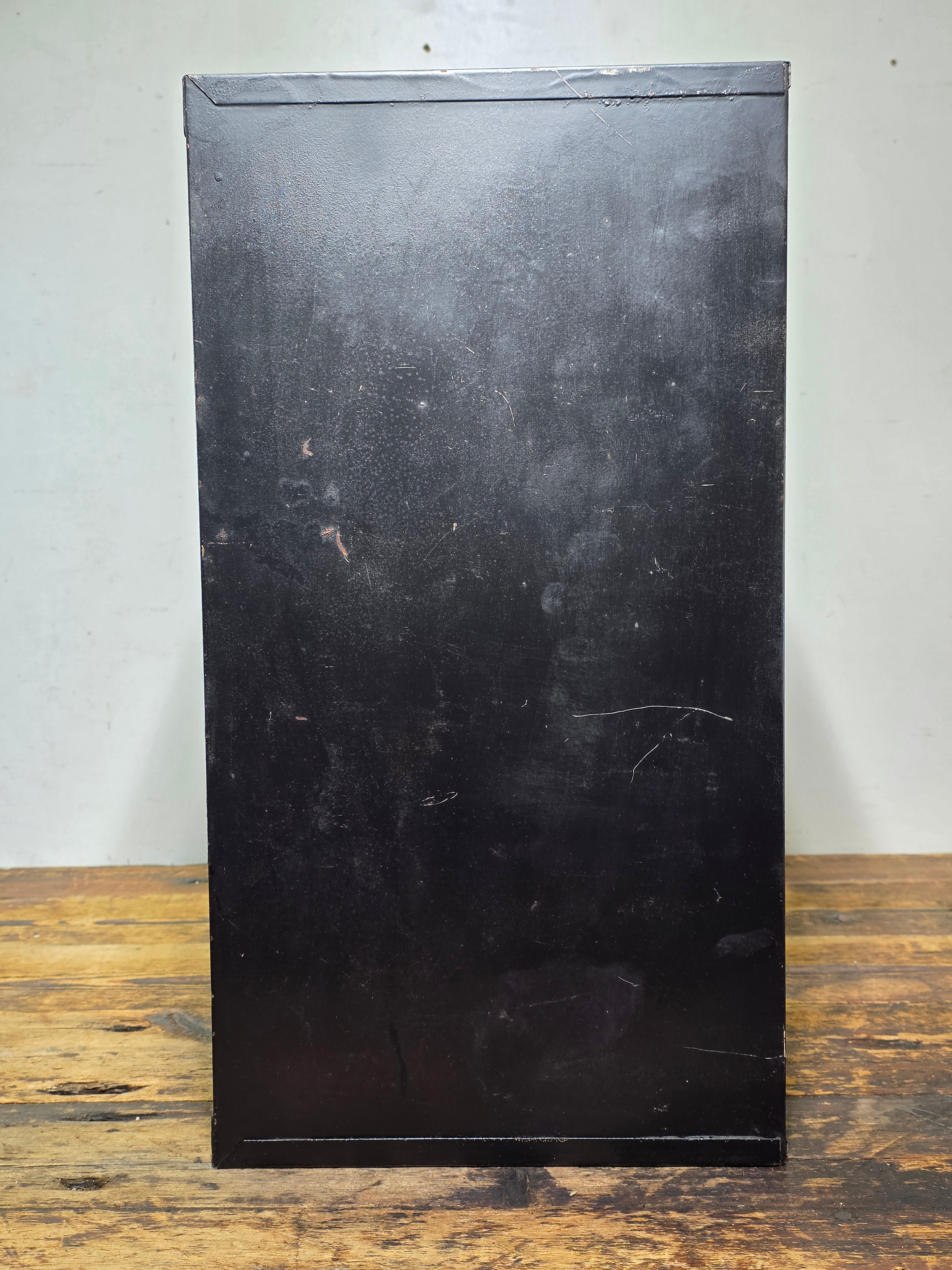 Vintage Industrial 12 Drawer Steel Cabinet Matte Black Metal Parts Storage Chest