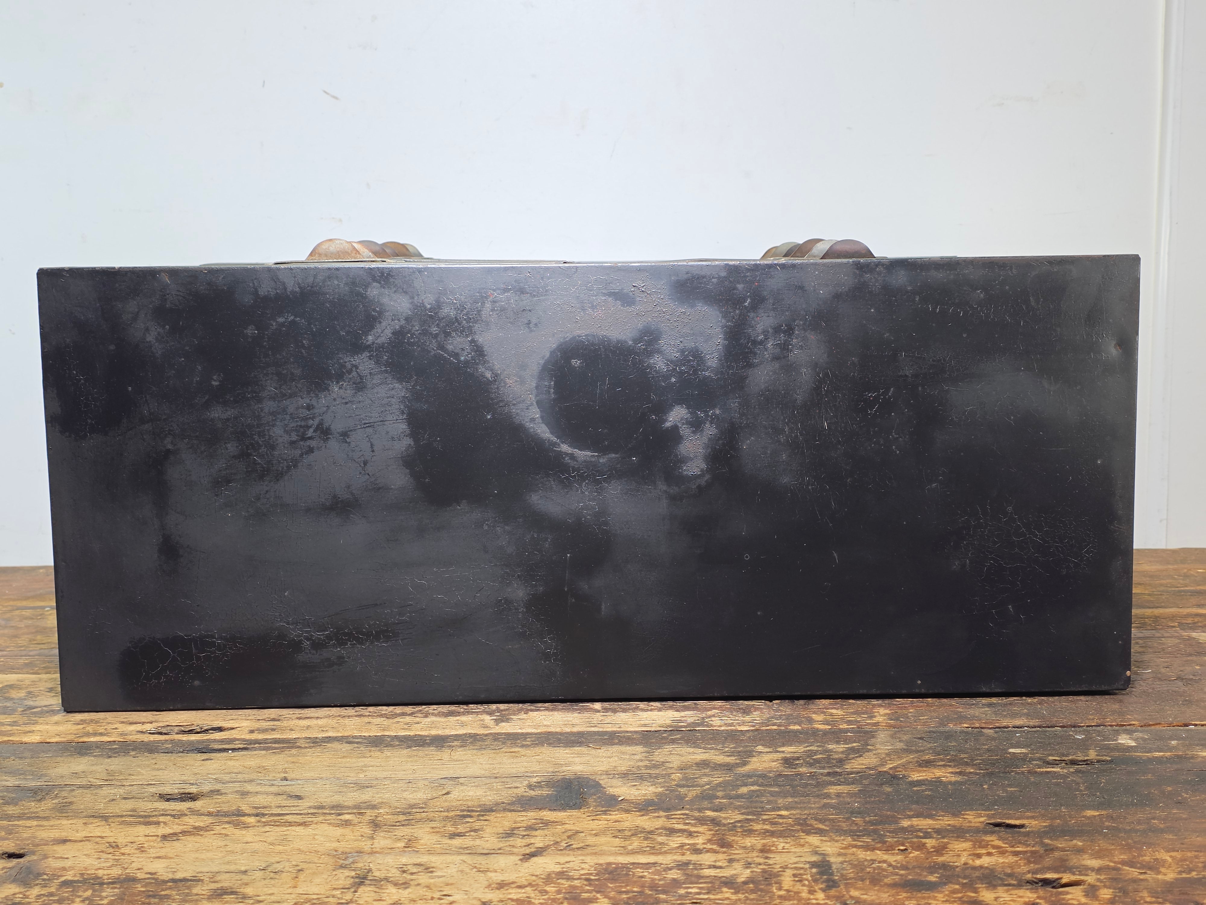 Vintage Industrial 12 Drawer Steel Cabinet Matte Black Metal Parts Storage Chest