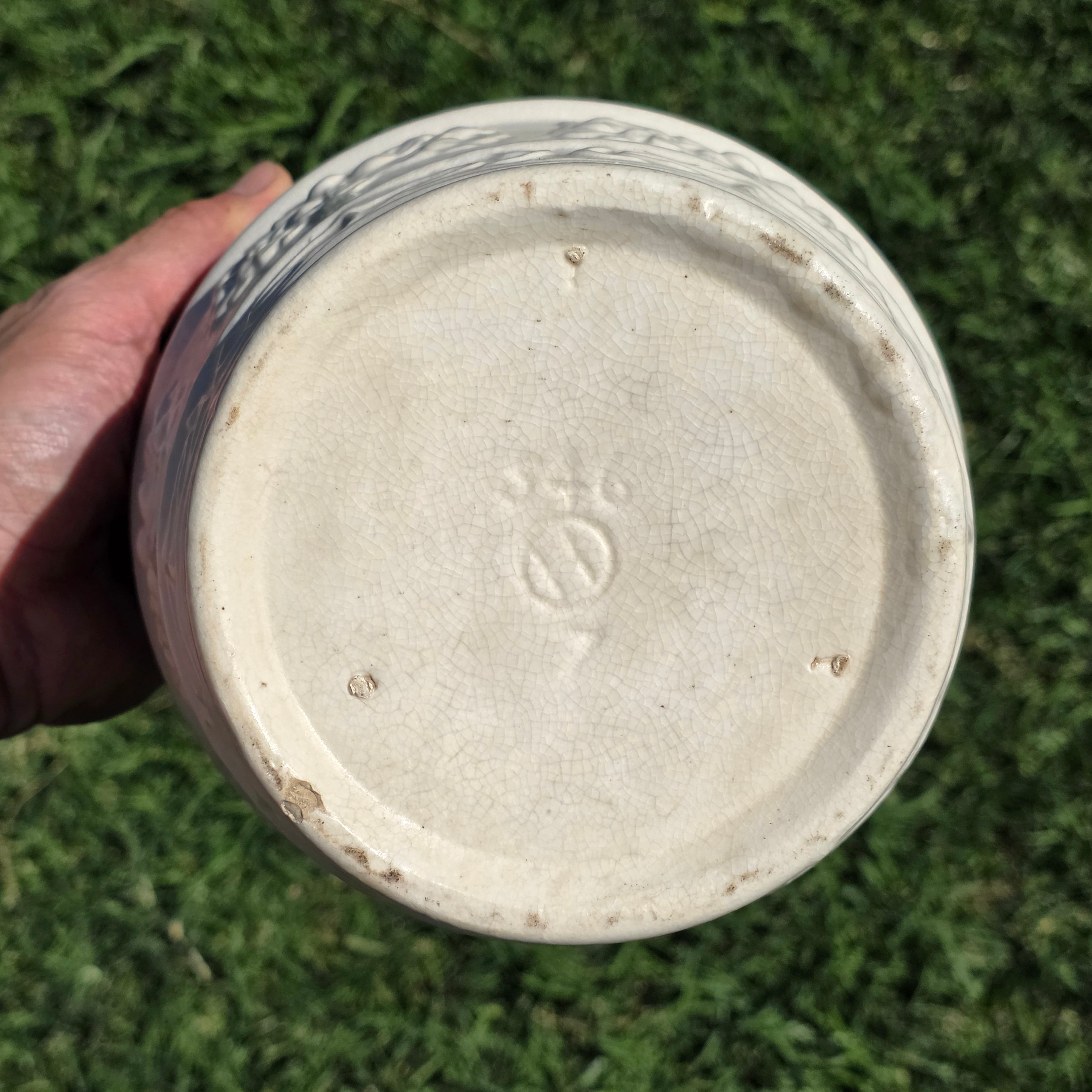 Hull Pottery 546-7 Jardiniere Art Deco White Matte Fruit Tree Planter 1920s