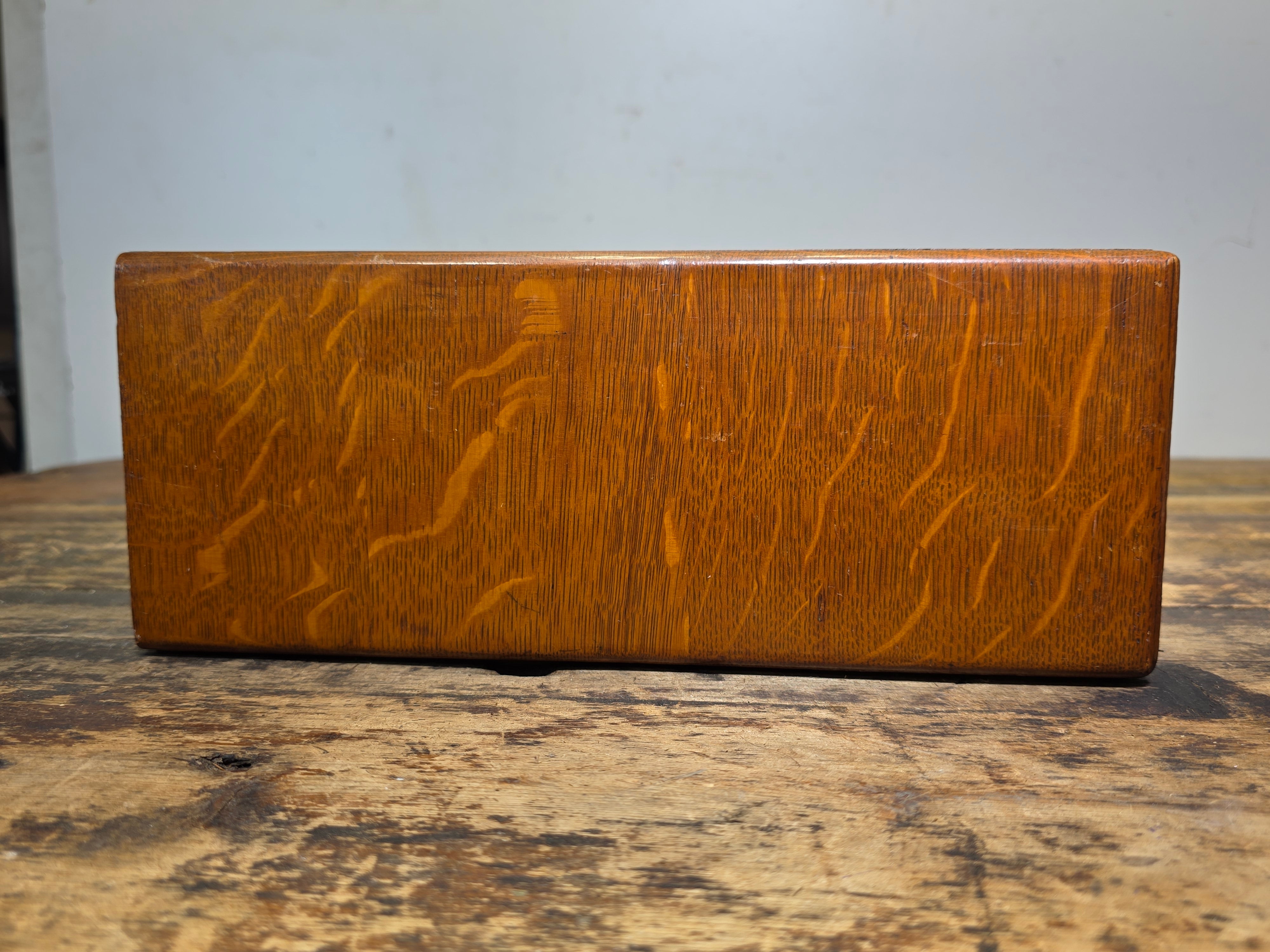 Vintage Globe Wernicke Oak Wood Index Card File Cabinet Shaw Walker A-Z Divider