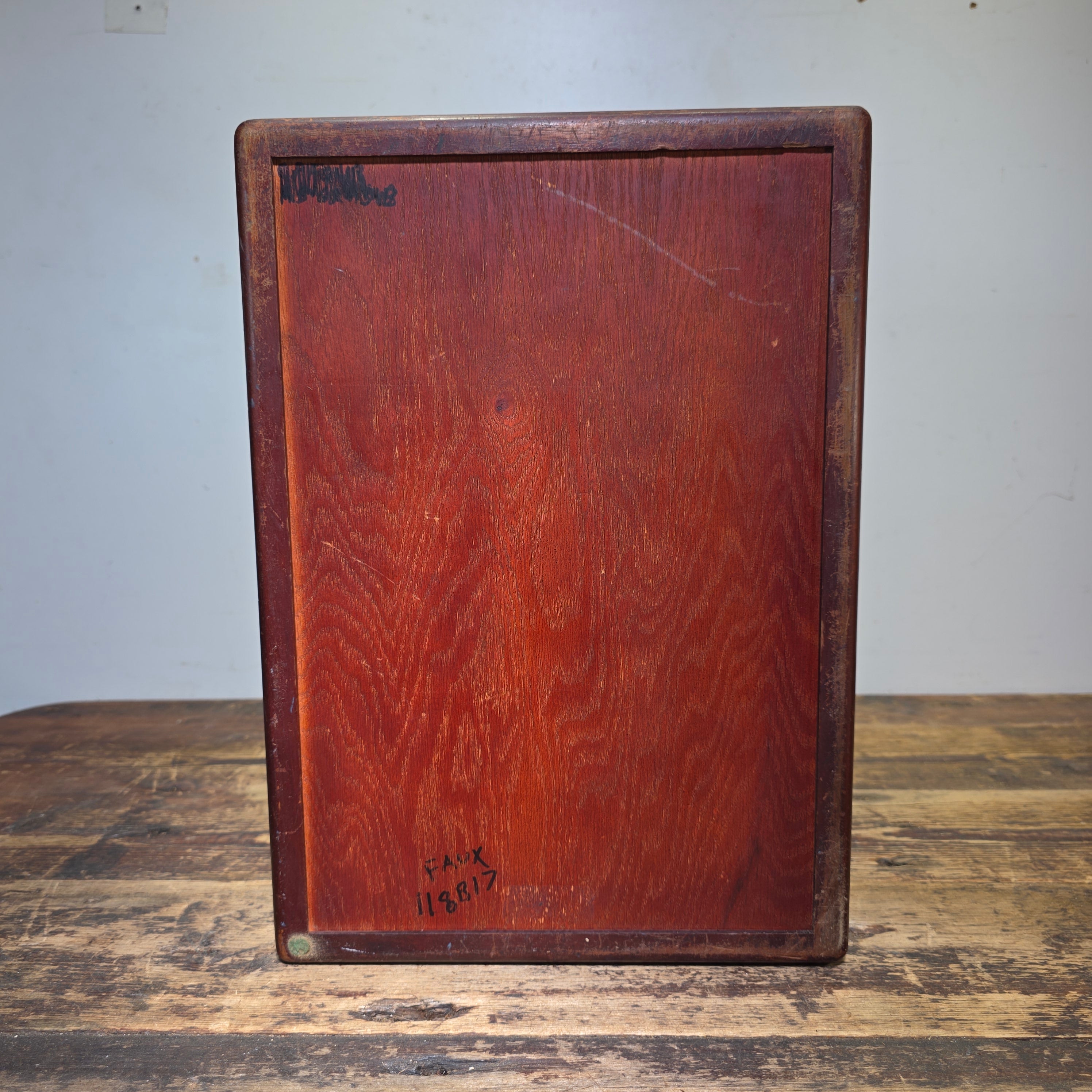 Vintage Wood 2 Tier Letter Tray Desk Organizer Mid Century Modern Rustic Style