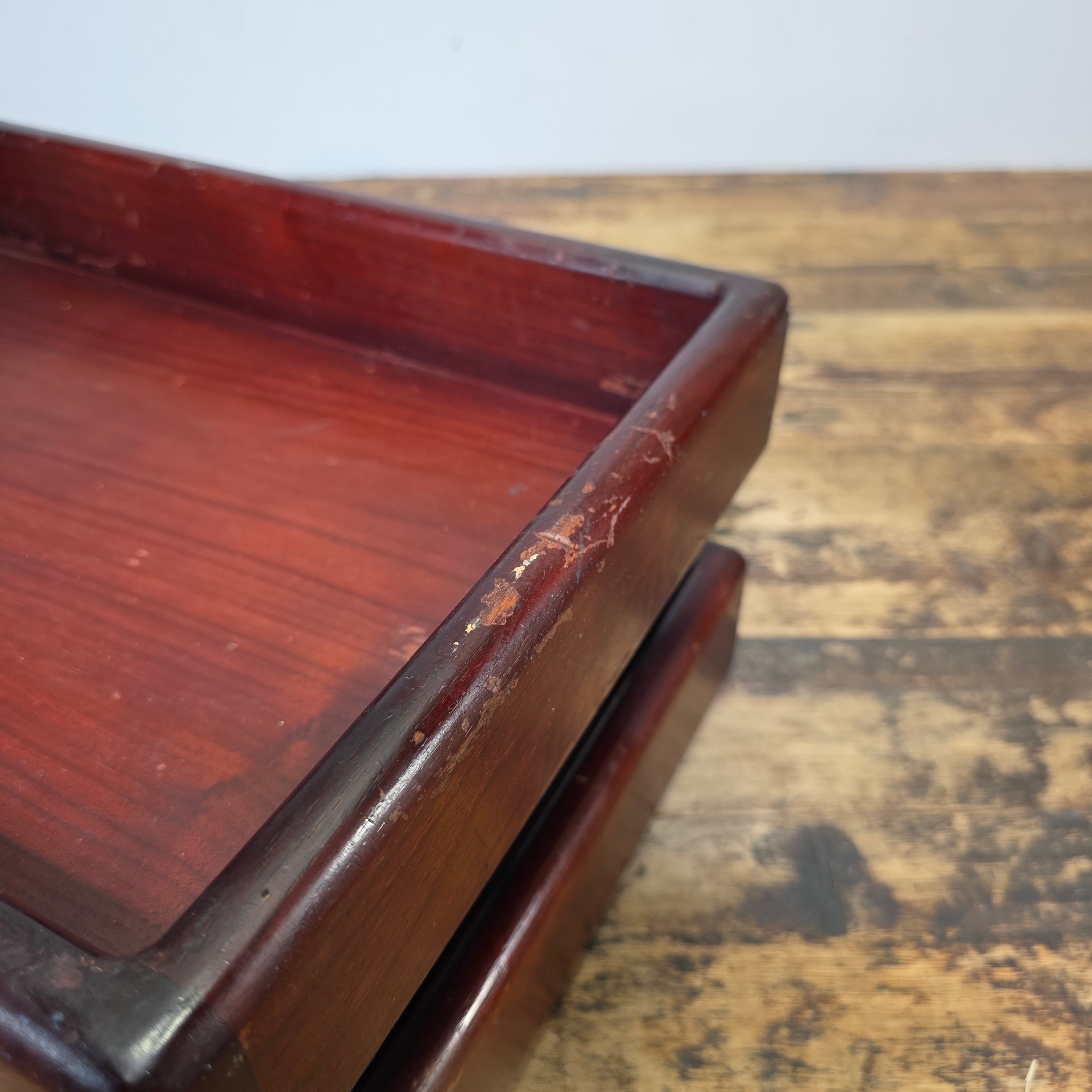 Vintage Wood 2 Tier Letter Tray Desk Organizer Mid Century Modern Rustic Style (Copy)
