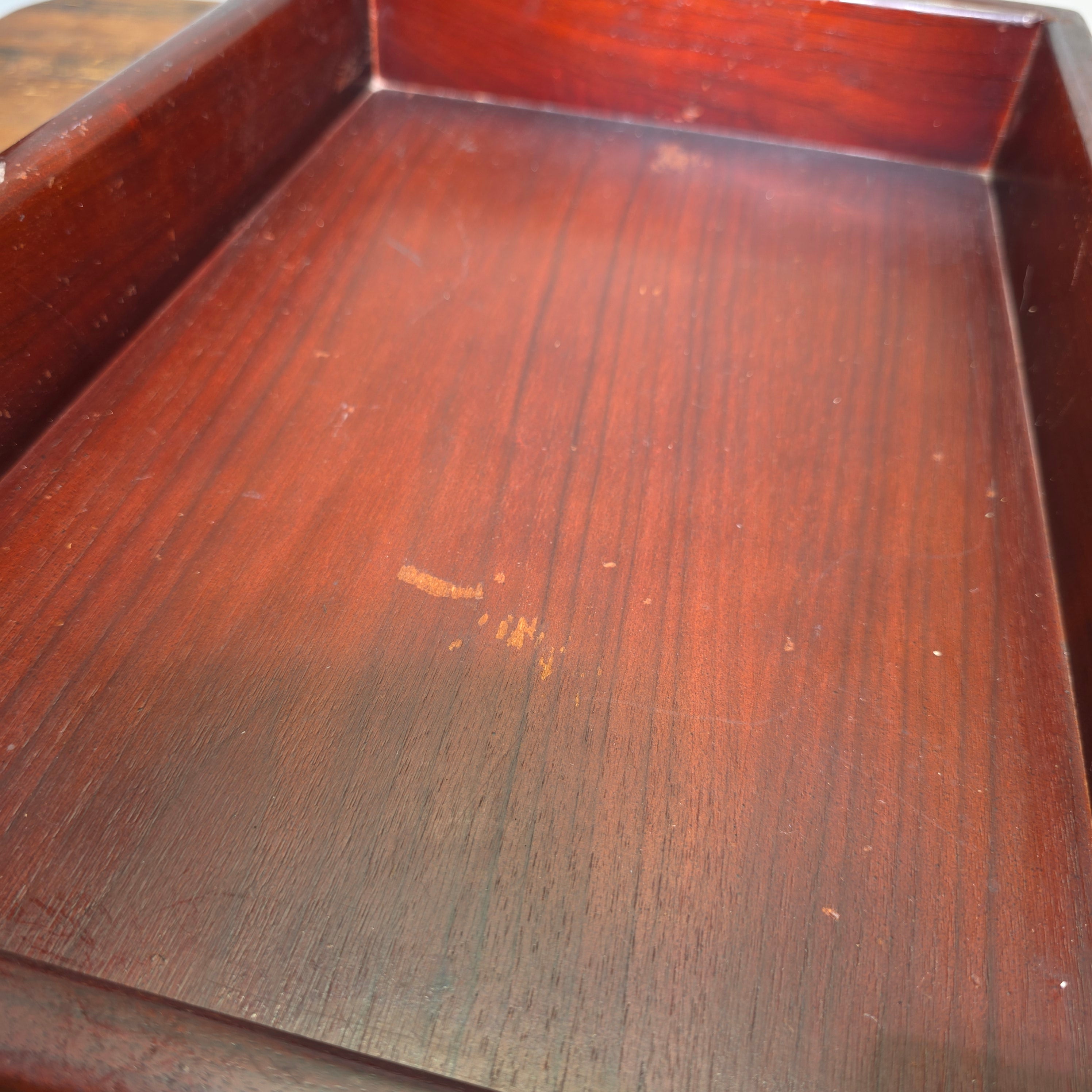 Vintage Wood 2 Tier Letter Tray Desk Organizer Mid Century Modern Rustic Style (Copy)