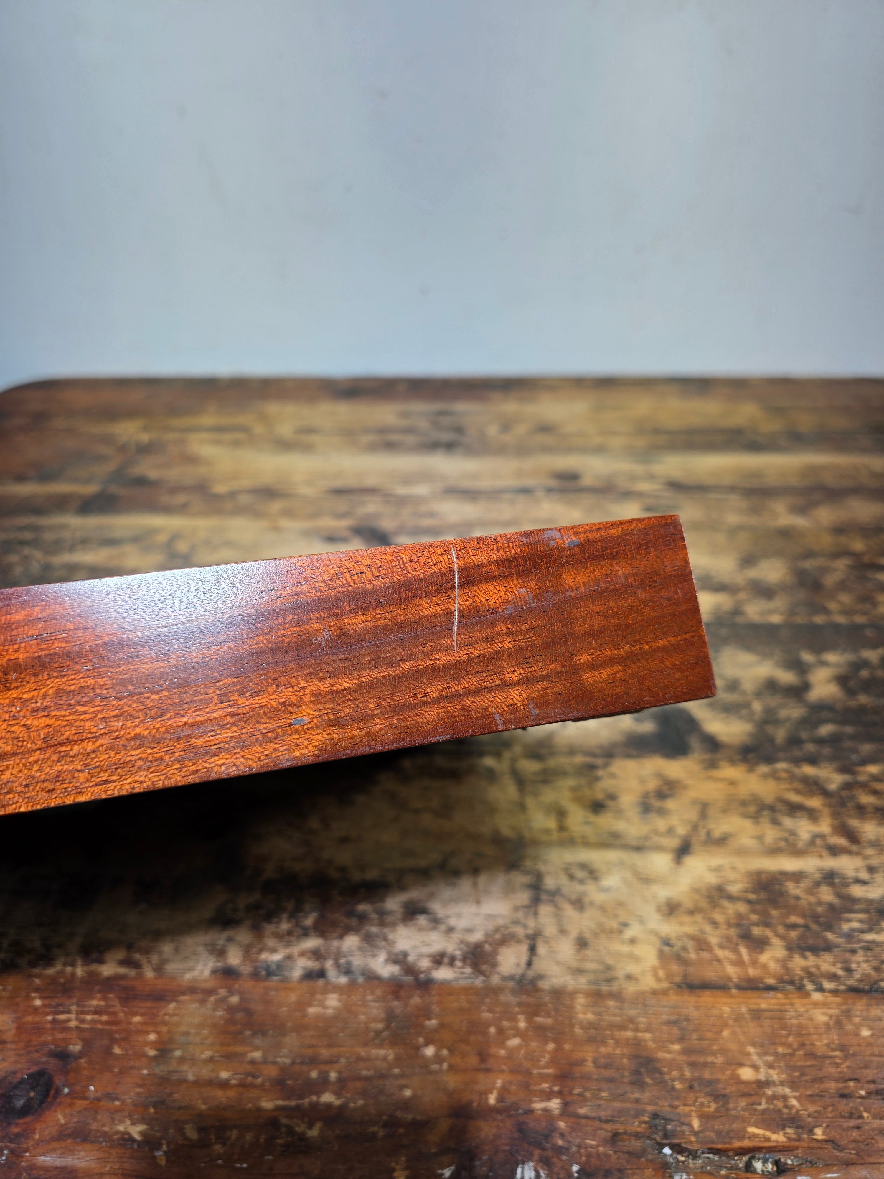 Vintage Wood Single Letter Tray Desk Organizer Mid Century Modern Rustic Style