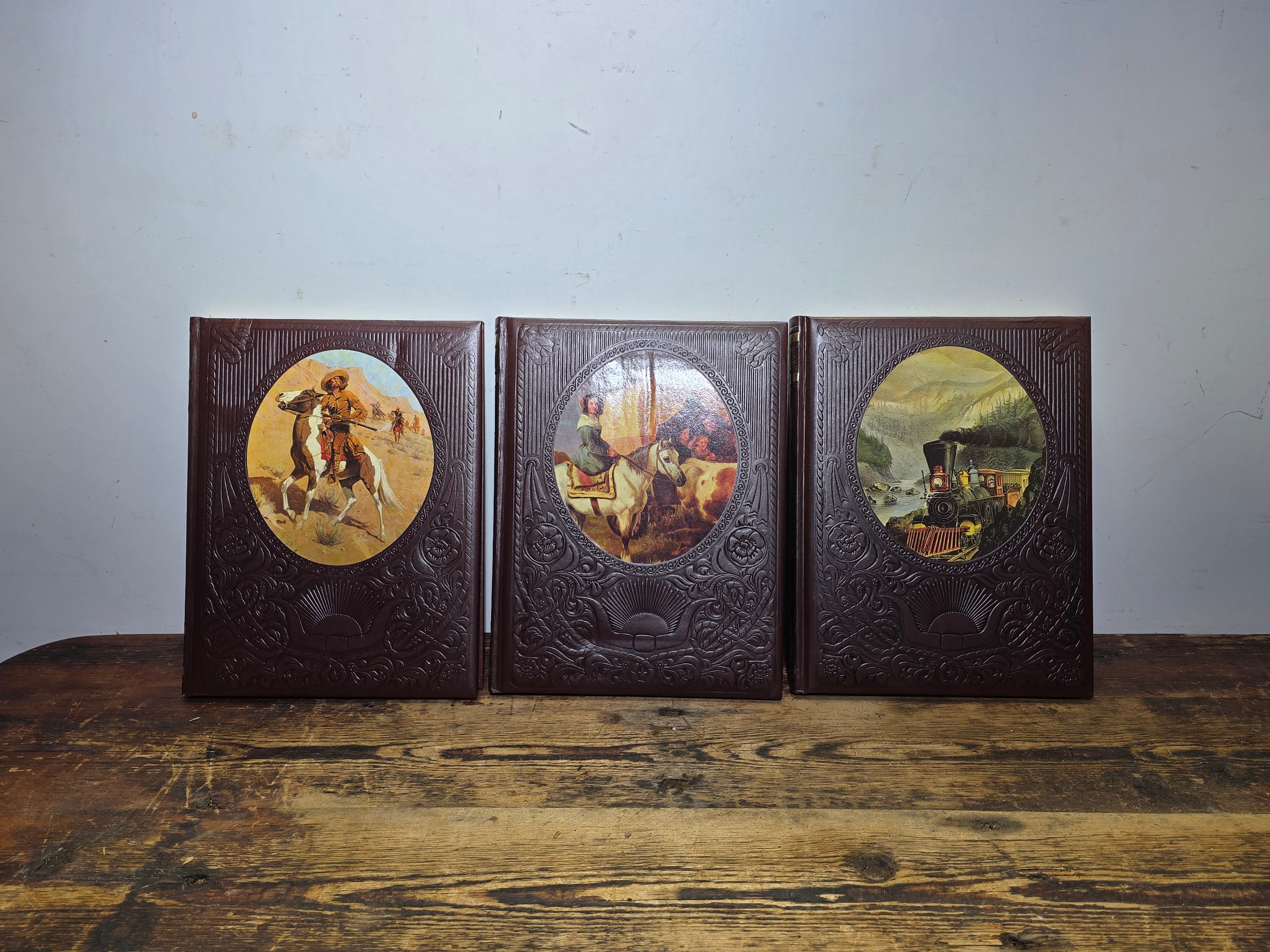 Time Life The Old West 3 Book Set Railroaders Women Scouts Leatherette Hardcover