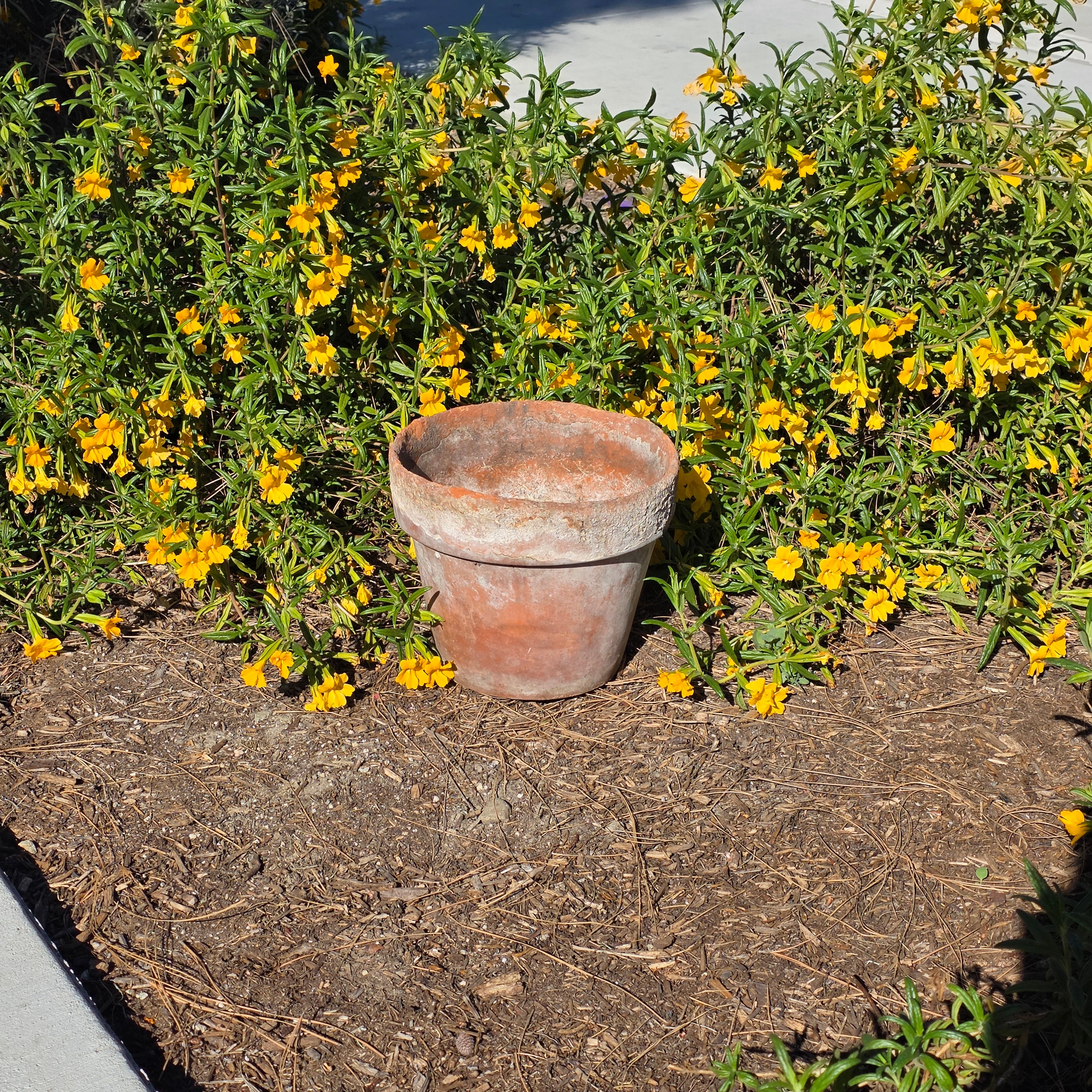 Vintage Mexican Terracotta Planter 11" Rustic Aged Weathered Clay Pot