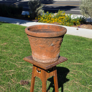Vintage Mexican Terracotta Planter 13" Large Rustic Clay Pot Weathered Patina