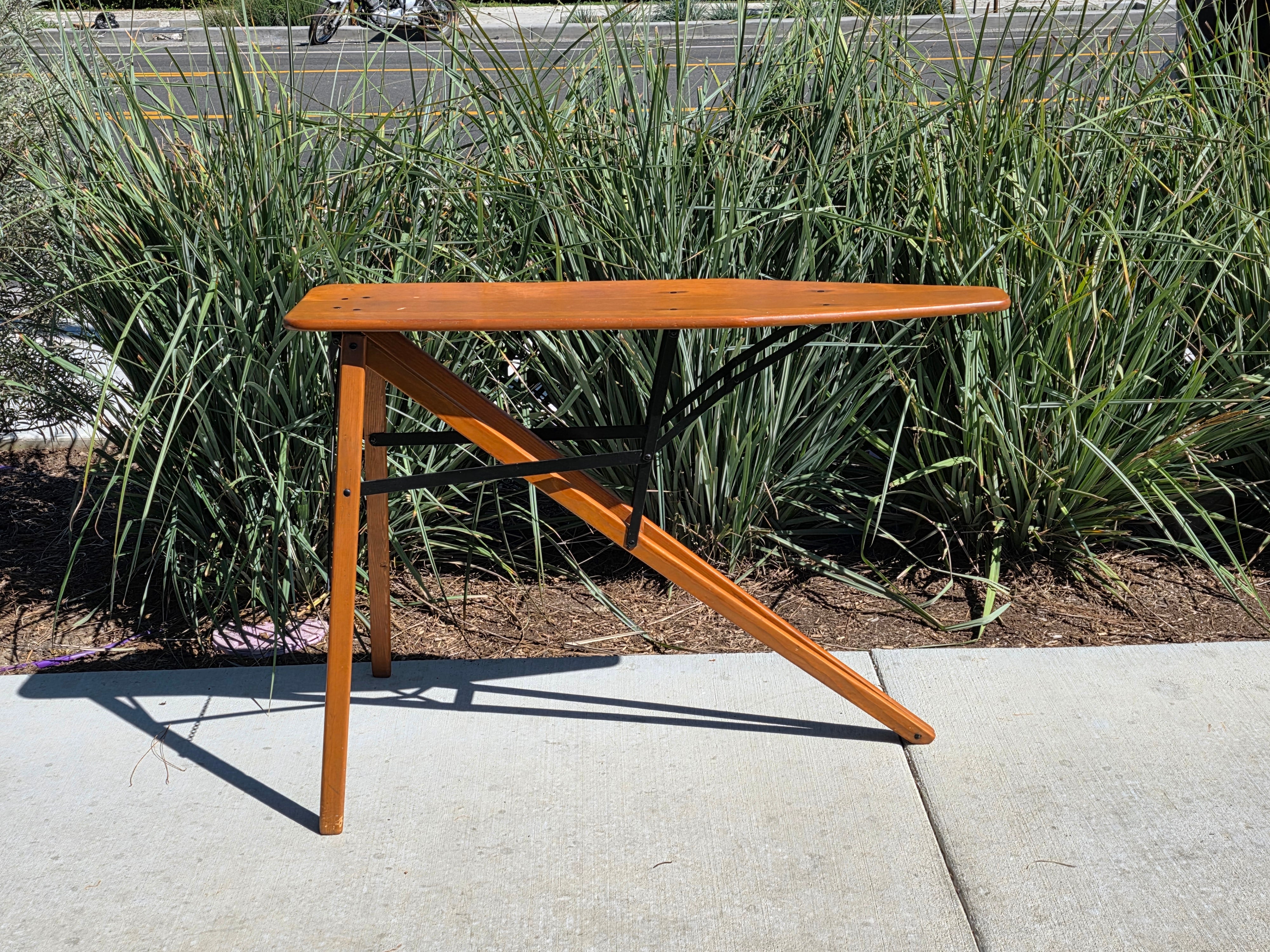 Vintage Mid Century Wooden Ironing Board Folding Plant Stand MCM Decor 47"