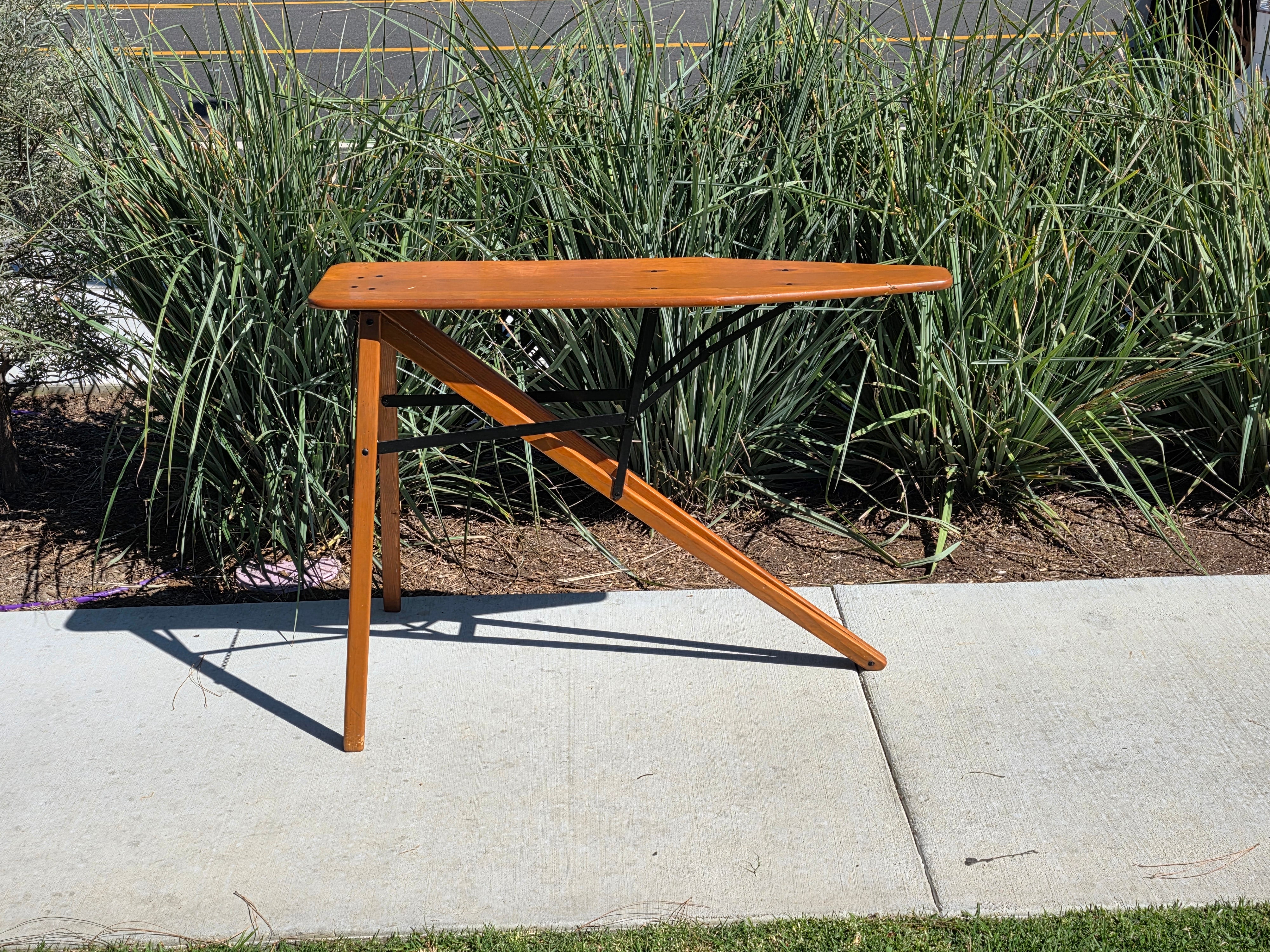 Vintage Mid Century Wooden Ironing Board Folding Plant Stand MCM Decor 47"