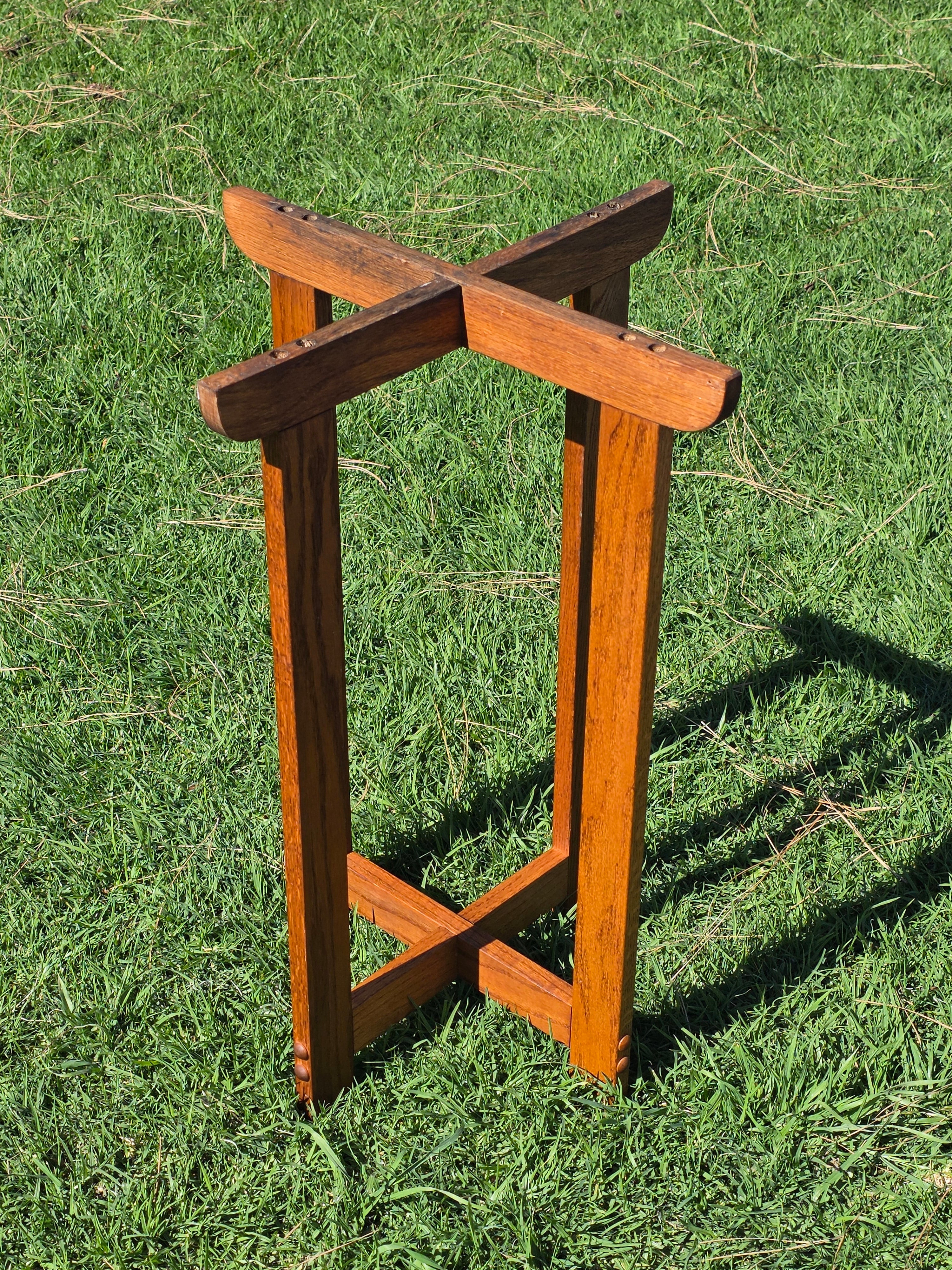 Vintage Mission Oak Wood Water Server Stand Crock Pedestal Arts & Crafts 28"