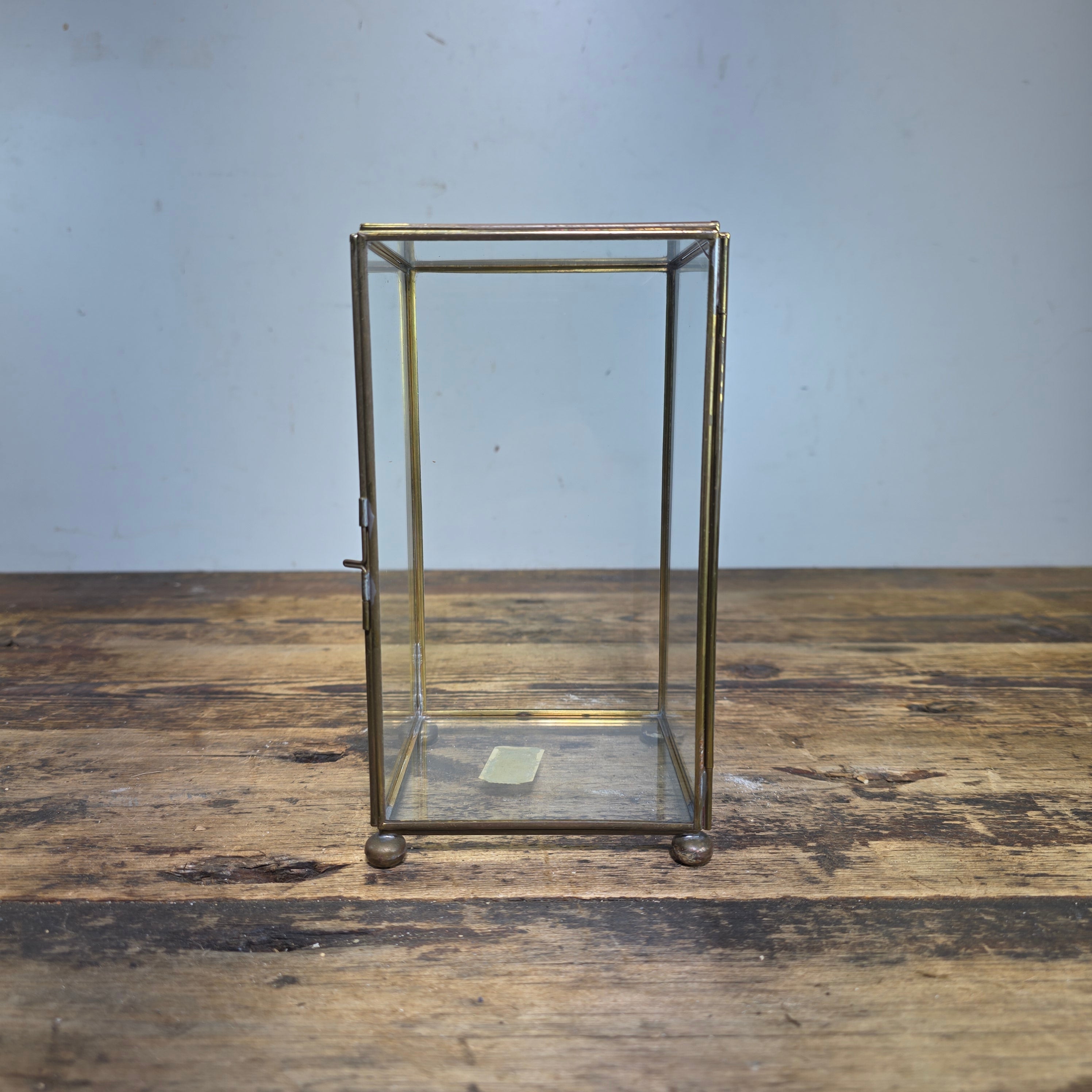 Vintage Marshall Field & Co Brass Glass Display Case Curio Box Terrarium AS-IS