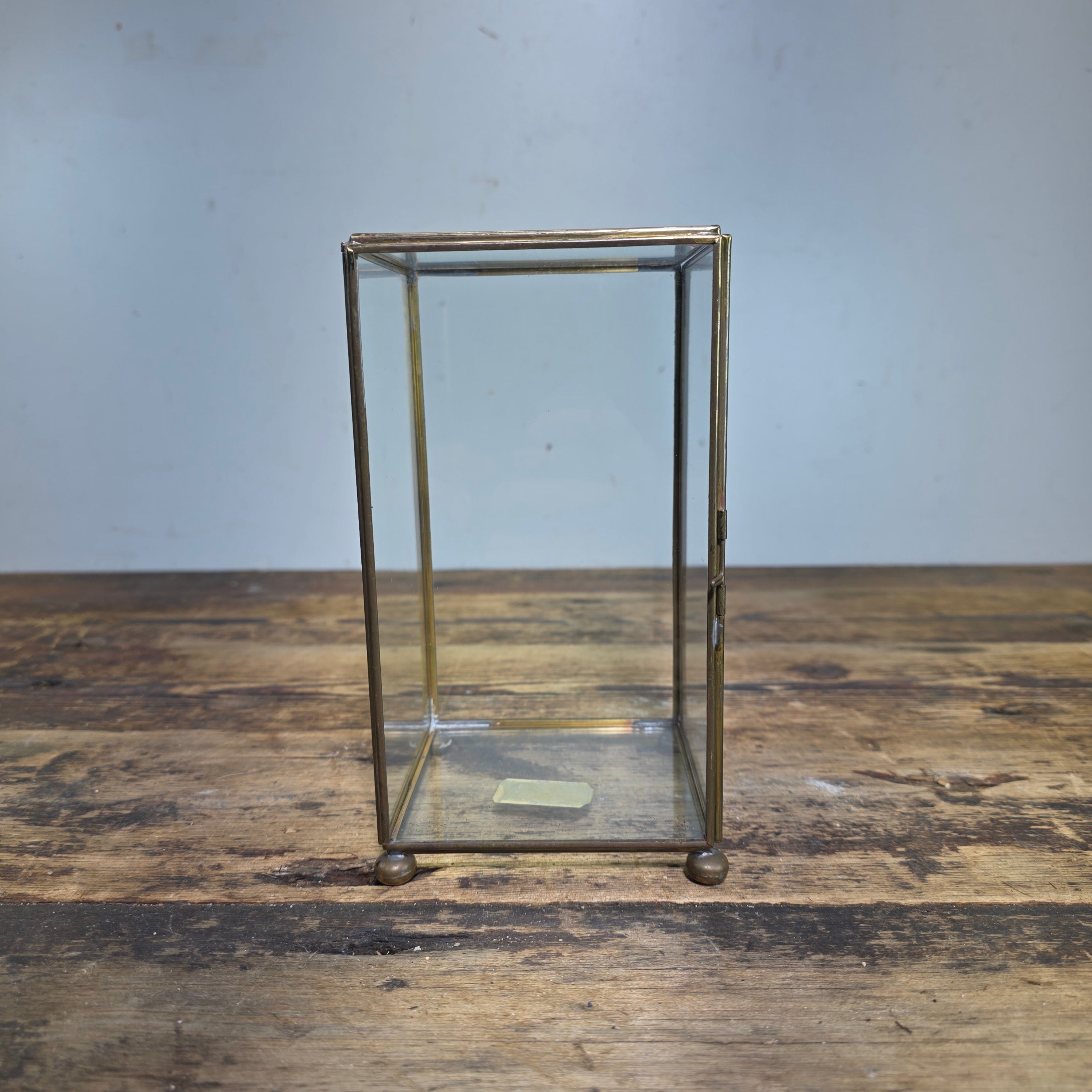 Vintage Marshall Field & Co Brass Glass Display Case Curio Box Terrarium AS-IS