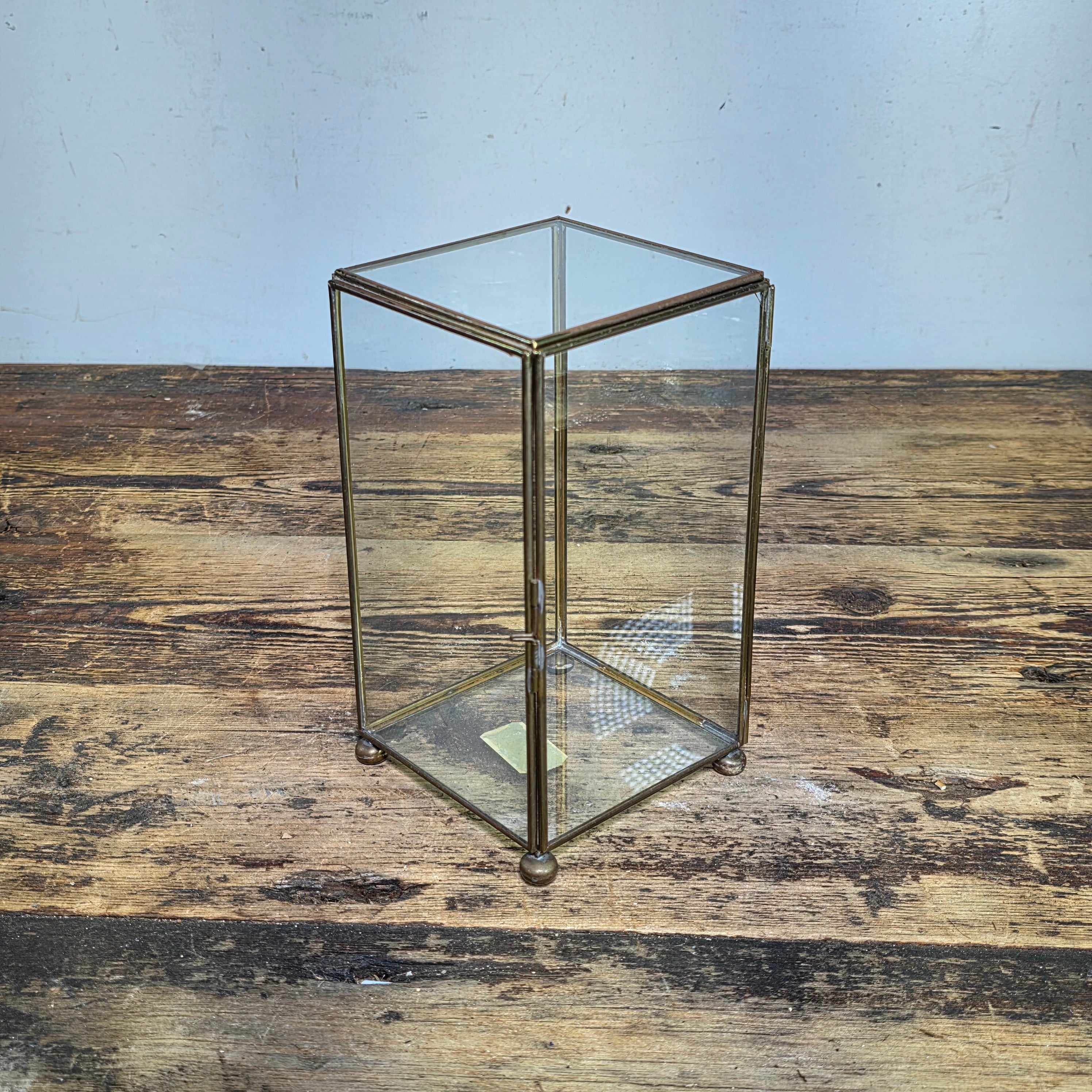 Vintage Marshall Field & Co Brass Glass Display Case Curio Box Terrarium AS-IS